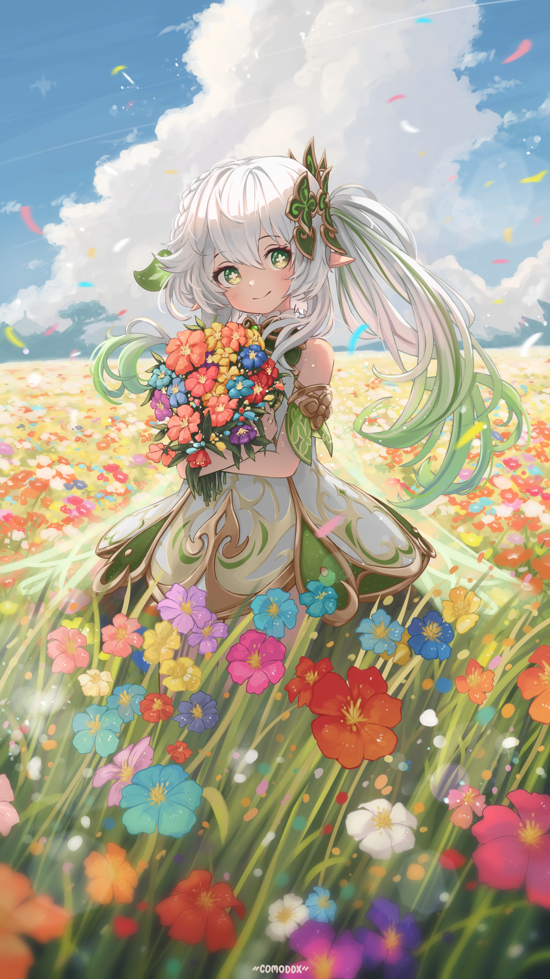 Nahida Genshin Impact Genshin Impact Anime Girls Anime Games Flowers Portrait Display Green Eyes Clo 1080x1920