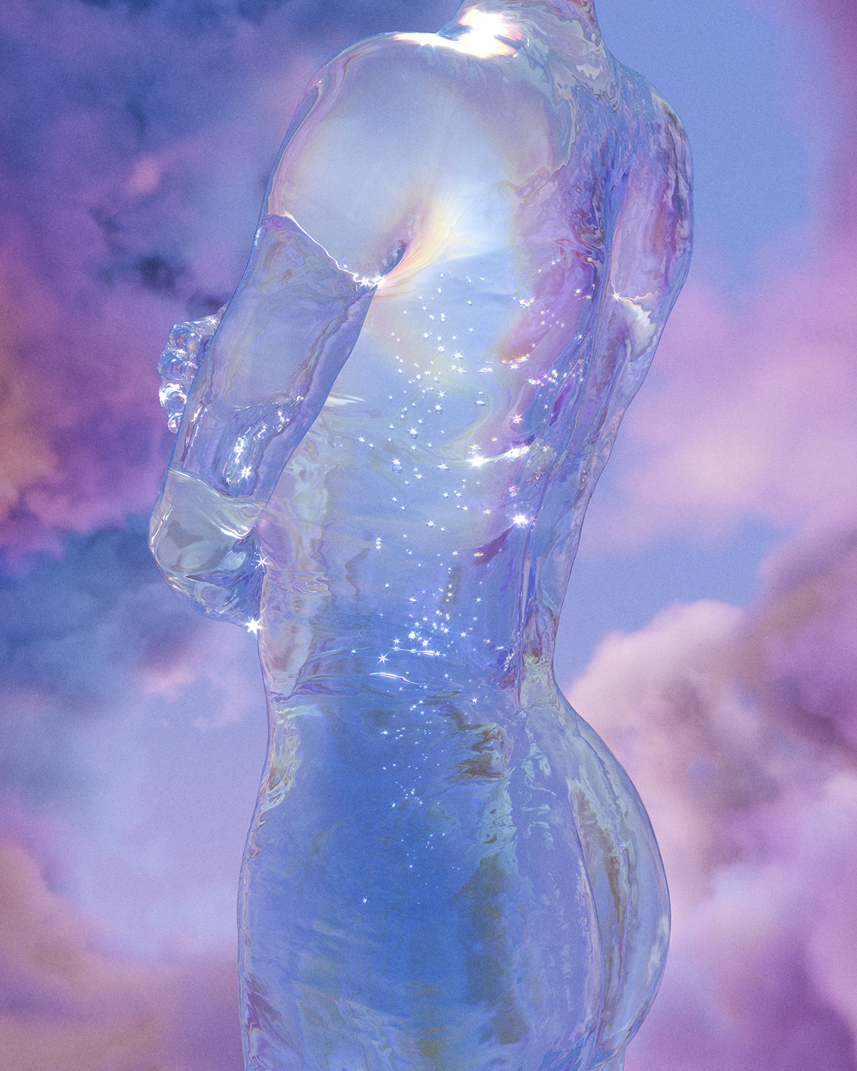 Hayden Clay Williams Clouds 3D Abstract Women Portrait Display Water CGi 1200x1500