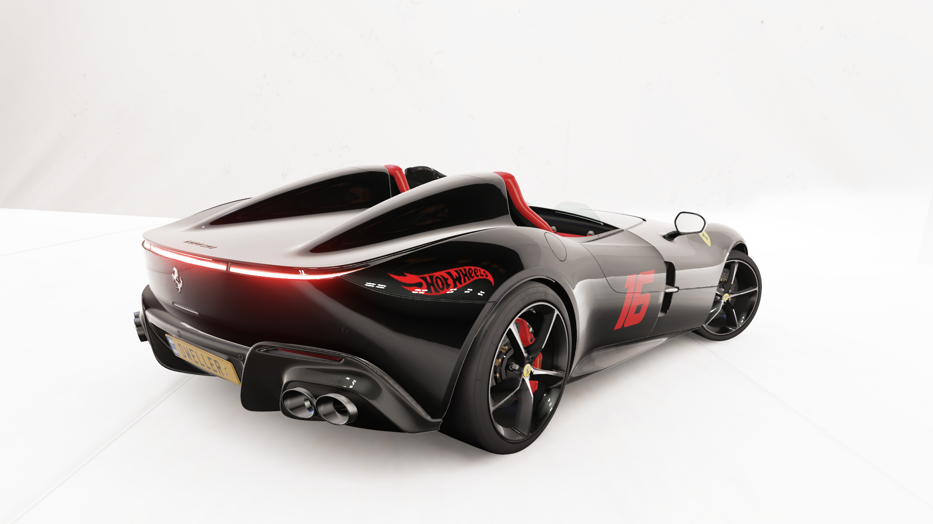 Forza Horizon 5 Ferrari Ferrari Monza SP2 Video Games Car Hot Wheels Taillights White Background Sim 1920x1080