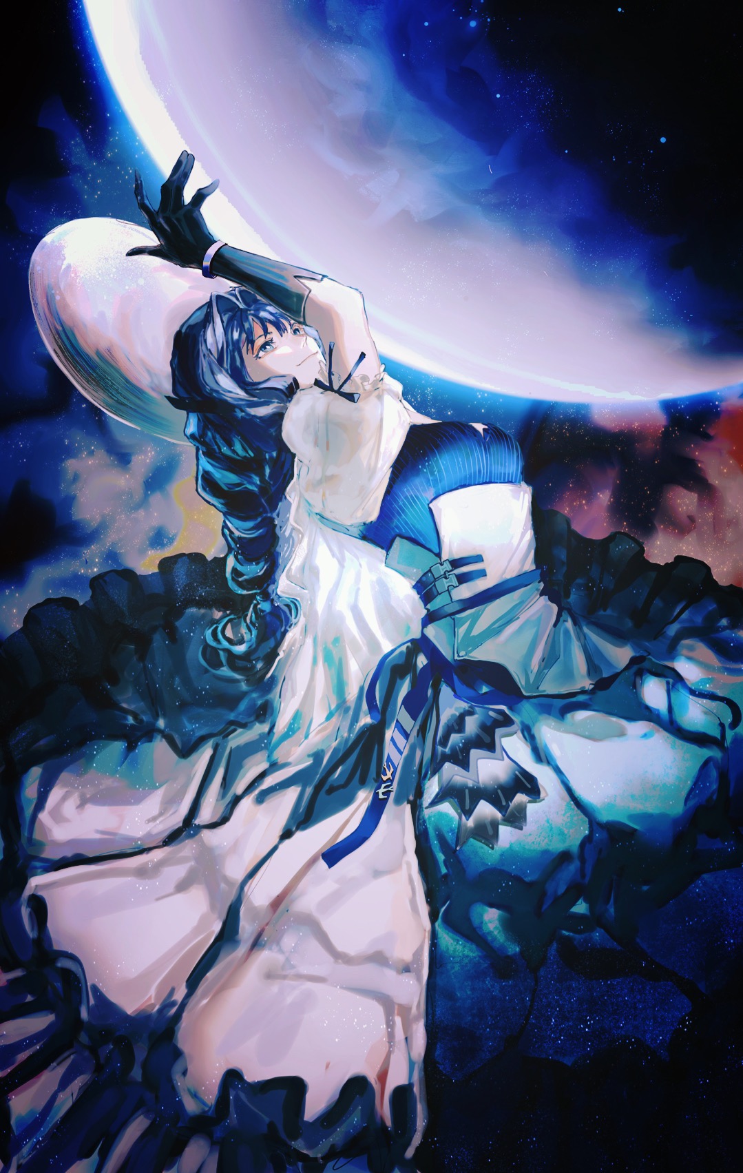 Anime Anime Girls Arknights Astesia Arknights Long Hair Blue Hair Solo Artwork Digital Art Fan Art 1079x1703