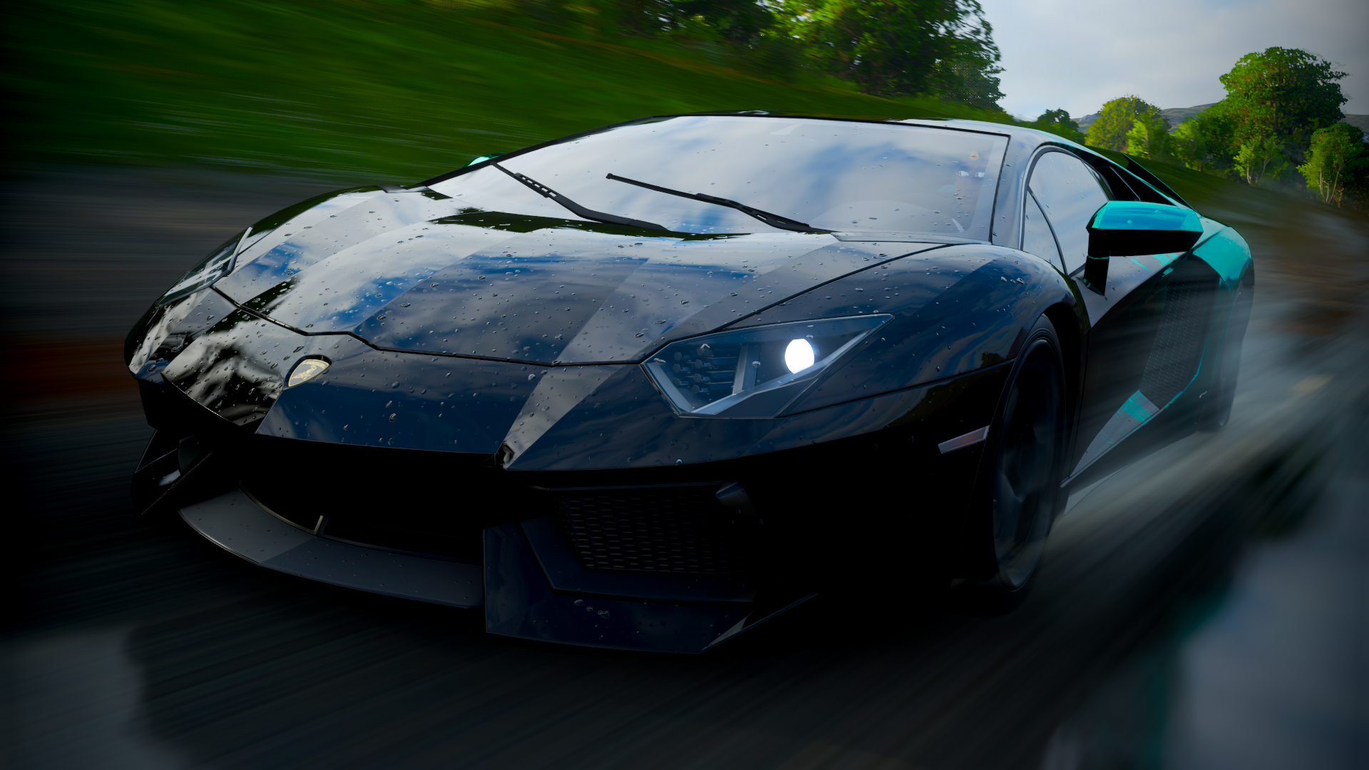 Car British Forza Horizon 4 Lamborghini Aventador Video Games CGi Front Angle View Headlights 1920x1080