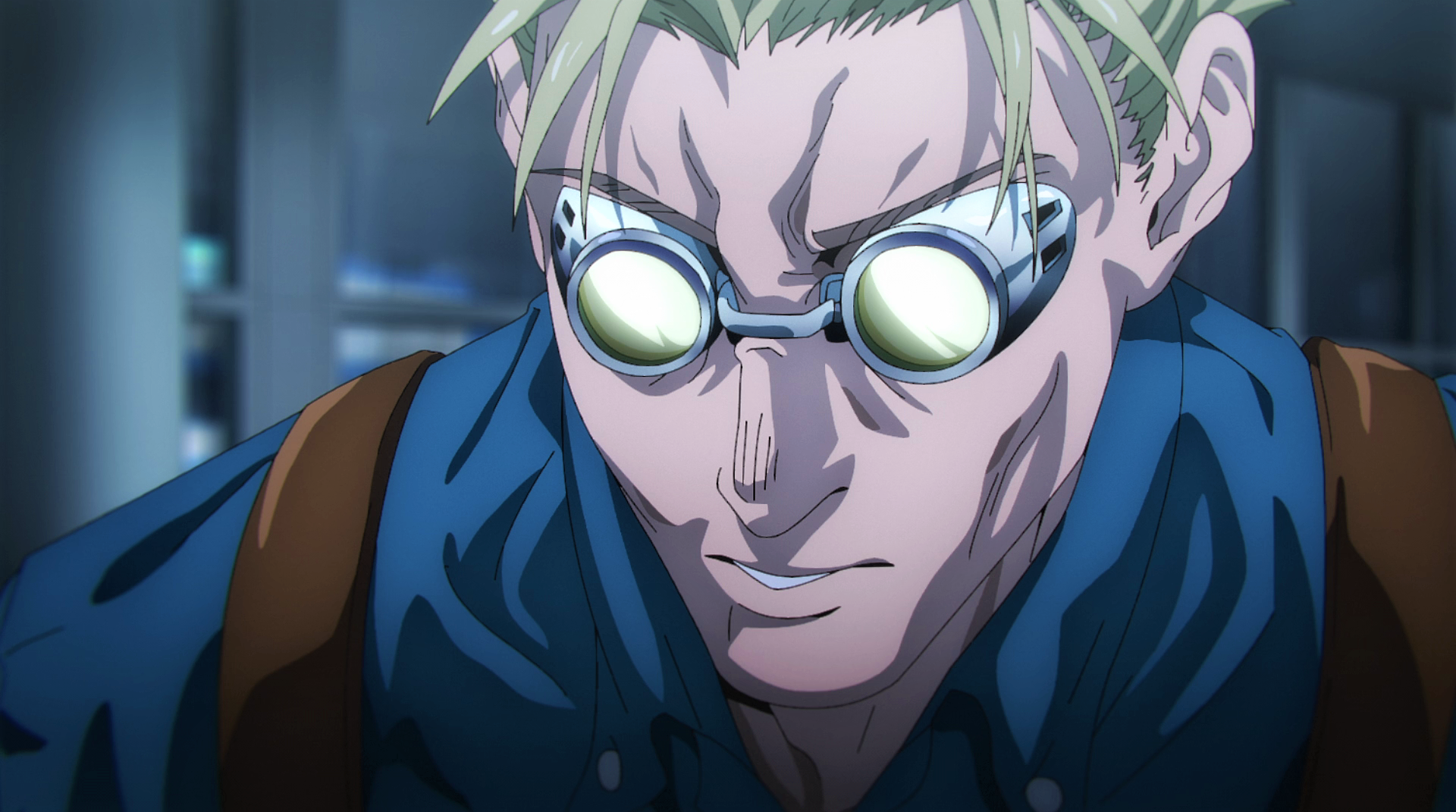 Jujutsu Kaisen Kento Nanami Goggles Glasses Blonde Anime Anime Screenshot Anime Boys Open Mouth 1920x1071