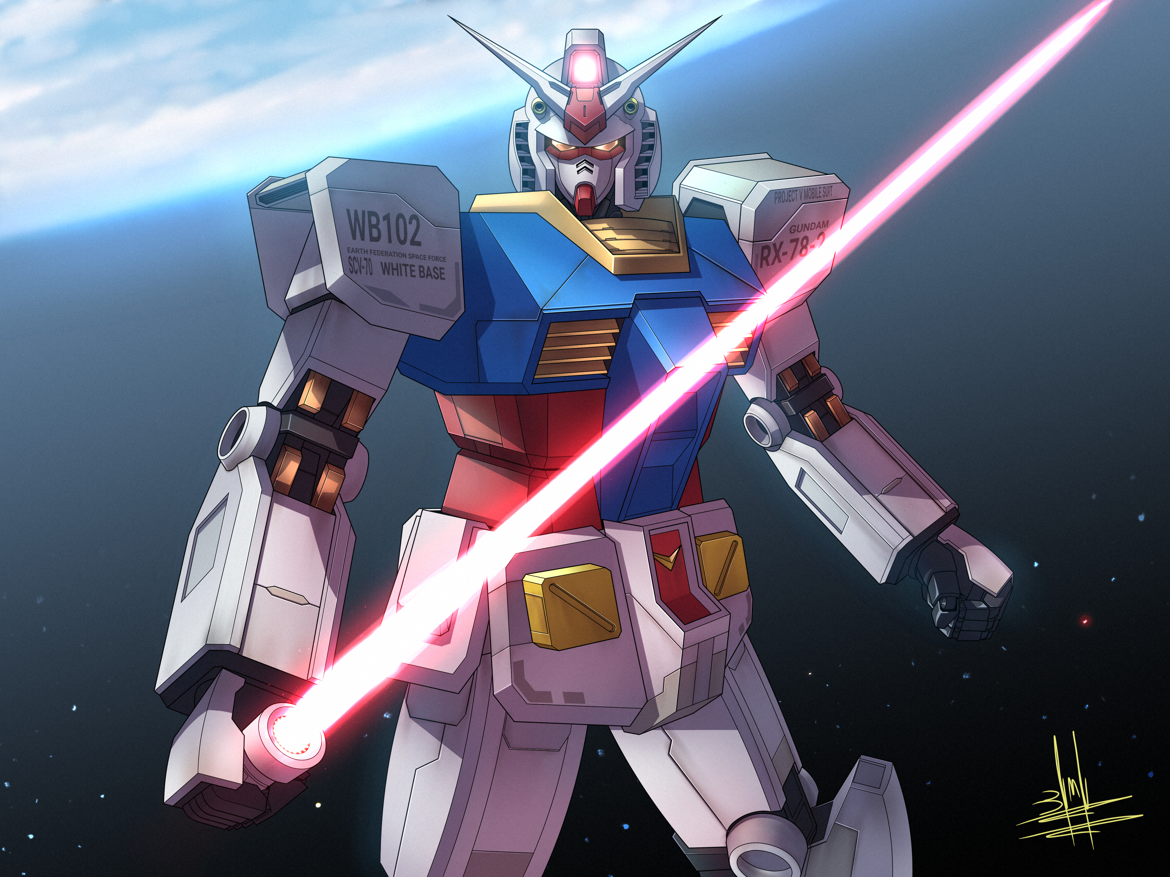 Anime Mechs Super Robot Taisen Mobile Suit Gundam RX 78 Gundam Gundam Artwork Digital Art Fan Art 4000x3000