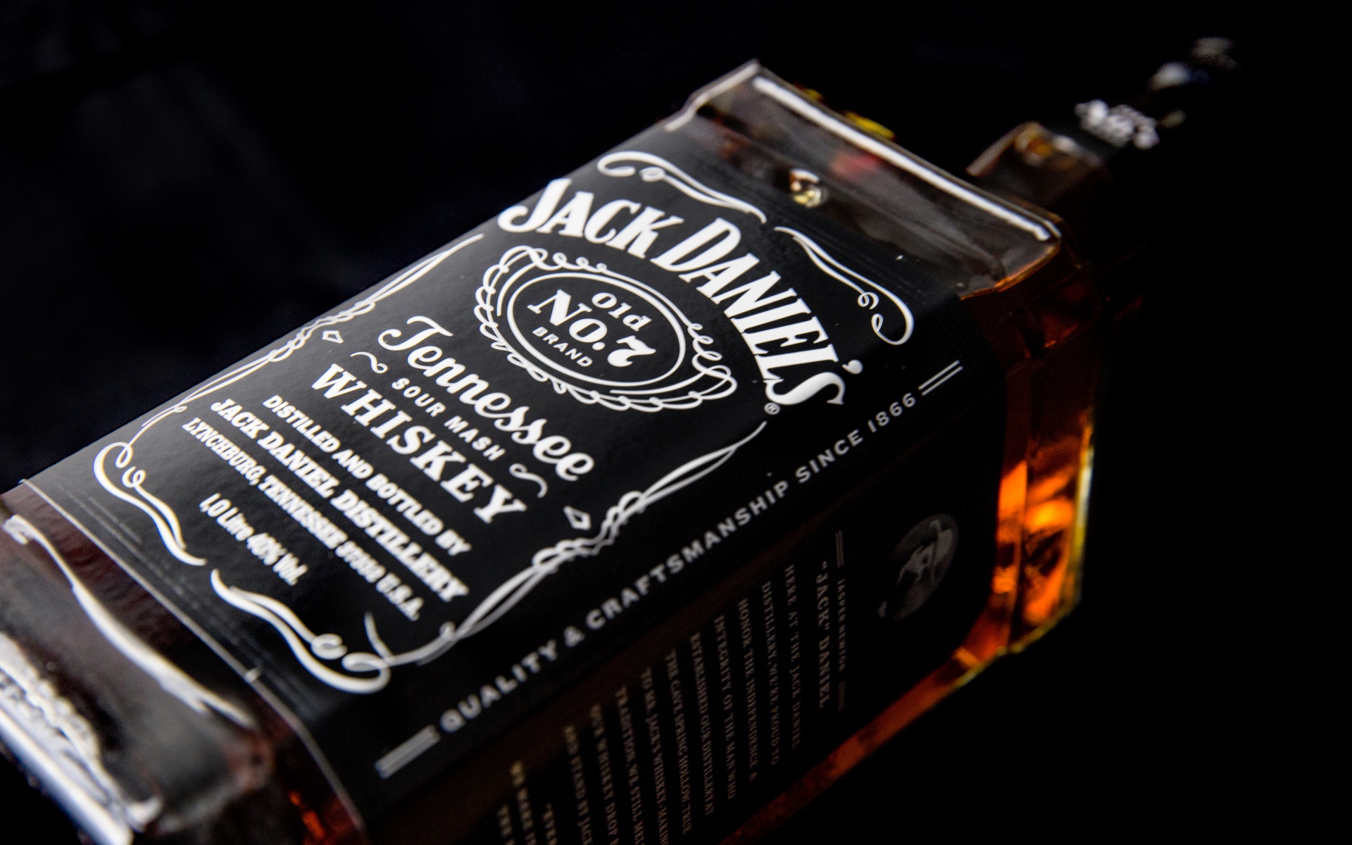 Drink Jack Daniels Whiskey Alcohol Closeup 1920x1200