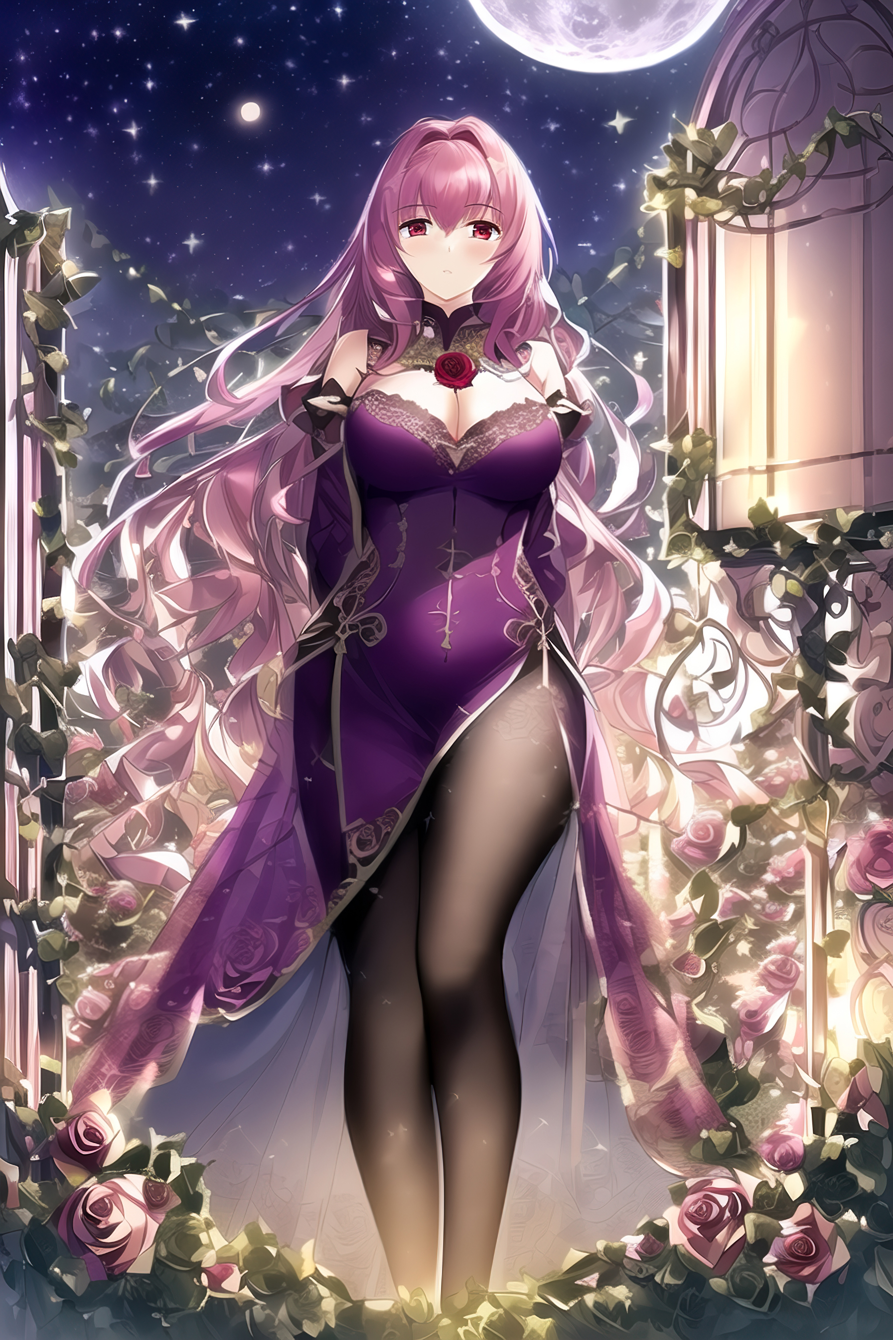 Anime Anime Girls Fate Series Fate Grand Order Scathach Long Hair Purple Hair Solo Artwork Digital A 1792x2688