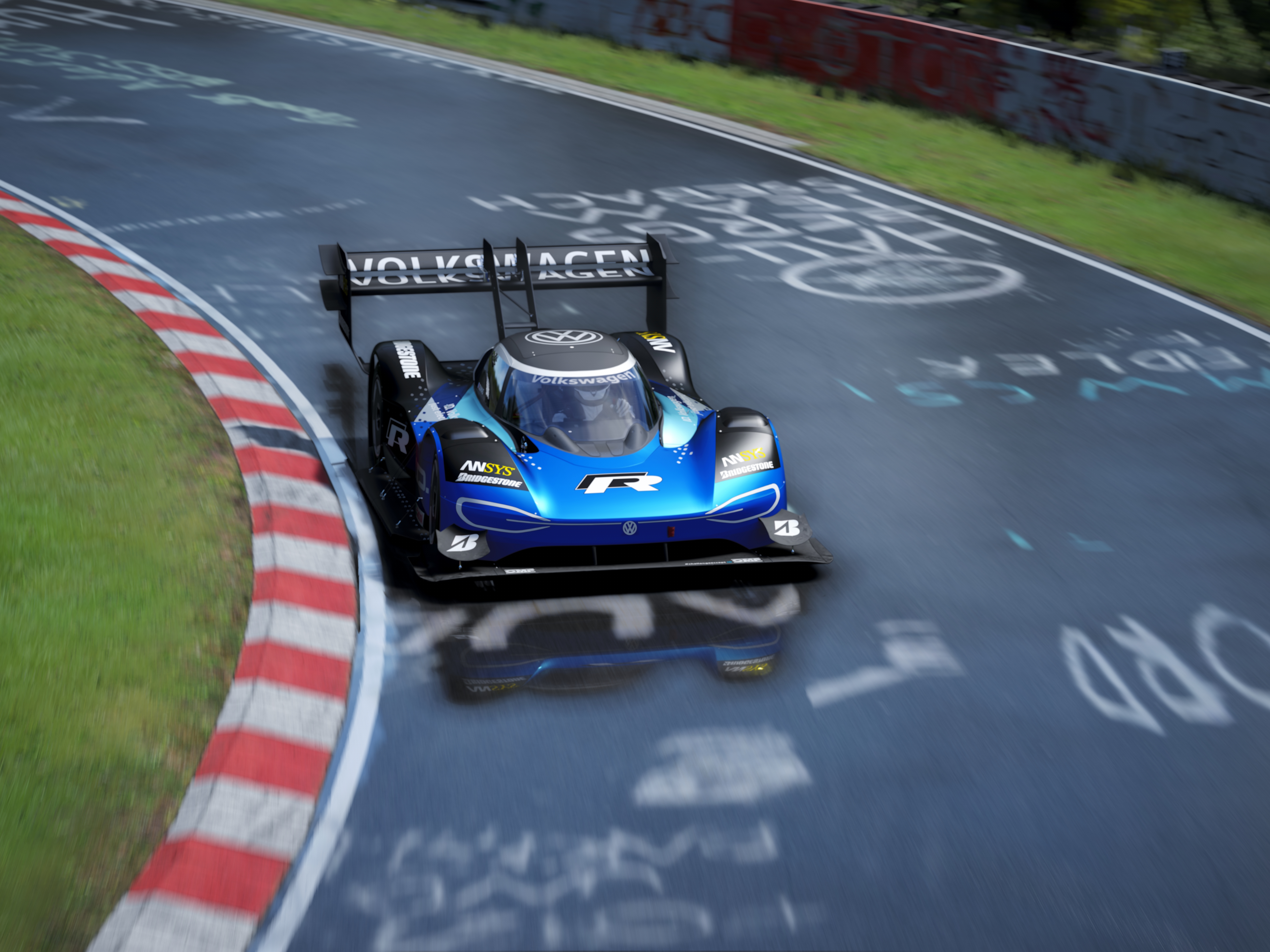 Nurburgring Volkswagen Volkswagen ID R Race Cars Assetto Corsa PC Gaming Wetland Sunny After Rain Fr 5760x4320