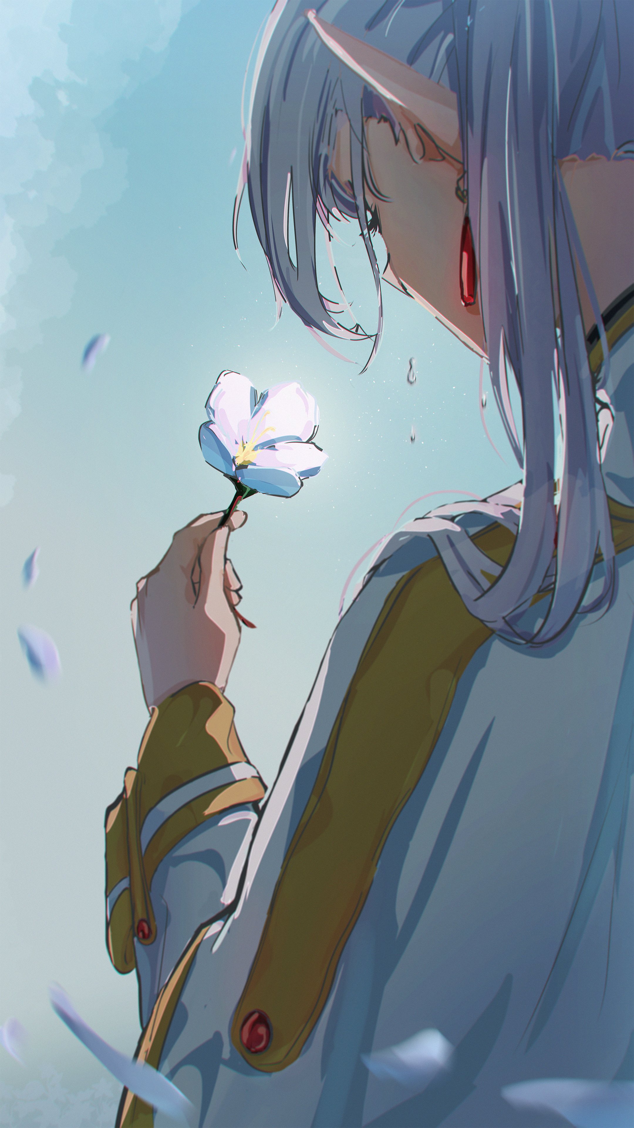 Imori Sousou No Frieren Anime Girls Pointy Ears Elves White Flowers Frieren Sousou No Frieren White  2160x3840