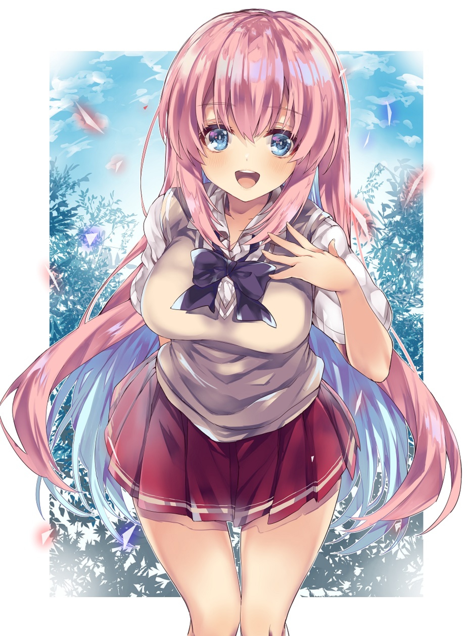 Anime Anime Girls Youkoso Jitsuryoku Shijou Shugi No Kyoushitsu E Ichinose Honami Long Hair Pink Hai 1852x2516