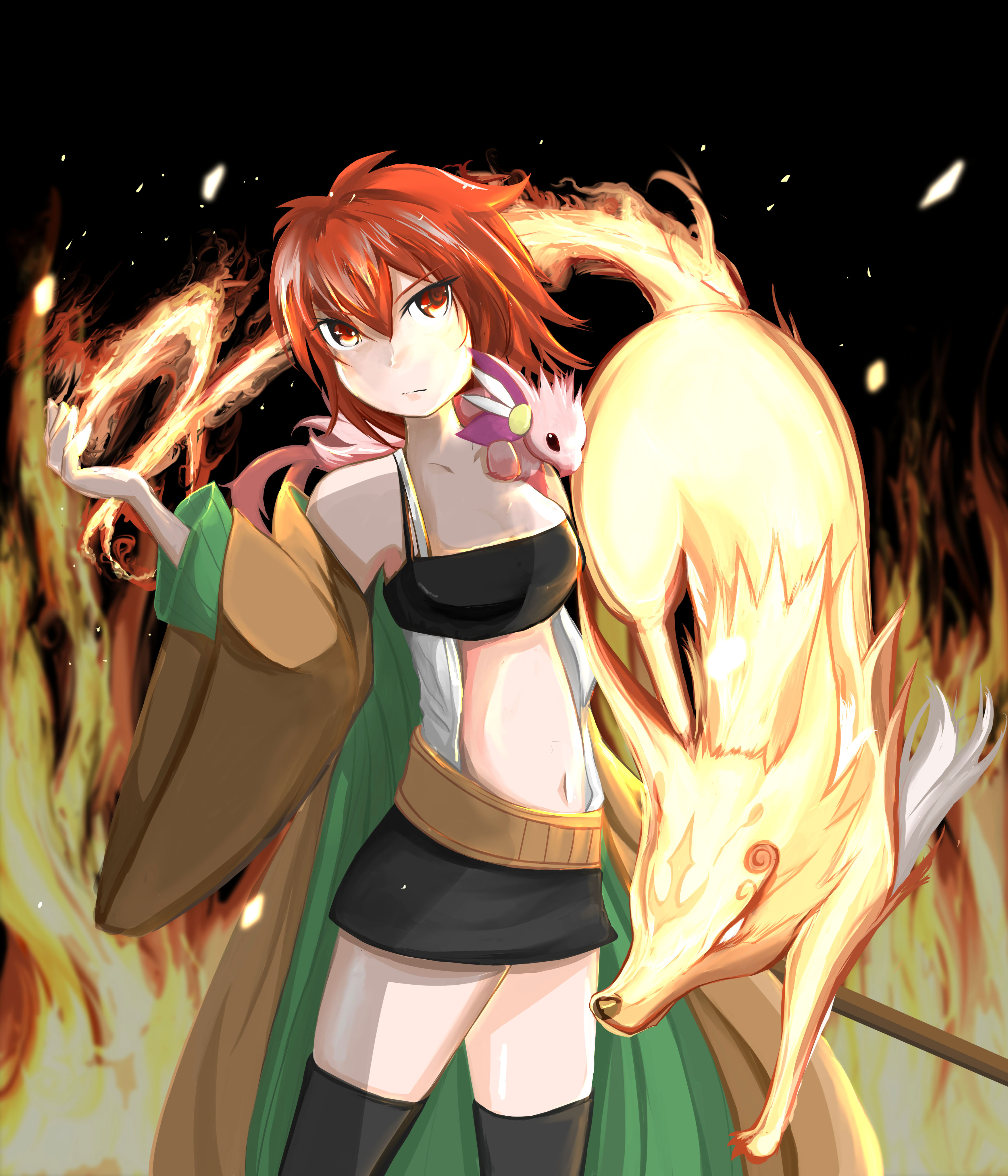 Anime Anime Girls Trading Card Games Yu Gi Oh Hiita The Fire Charmer Shoulder Length Hair Redhead So 3508x4093