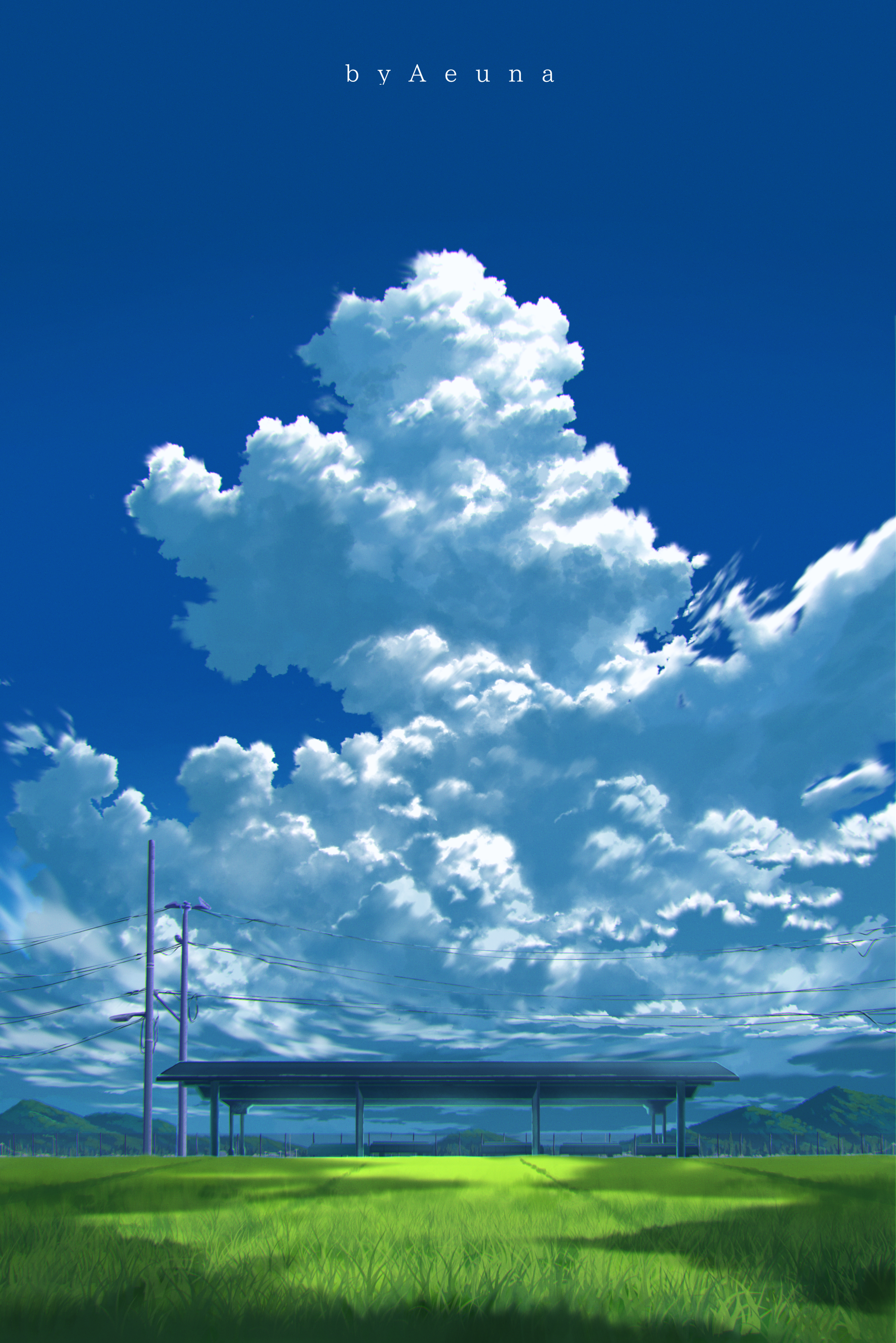 Aeuna Digital Art Artwork Illustration Clouds Field Landscape Shadow Environment Sky Watermarked Por 2160x3236