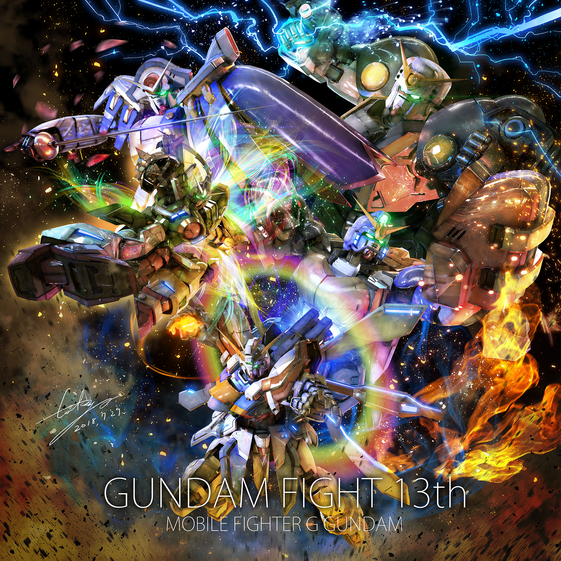 Anime Mechs Super Robot Taisen Gundam Mobile Fighter G Gundam God Gundam Gundam Maxter Dragon Gundam 1920x1920