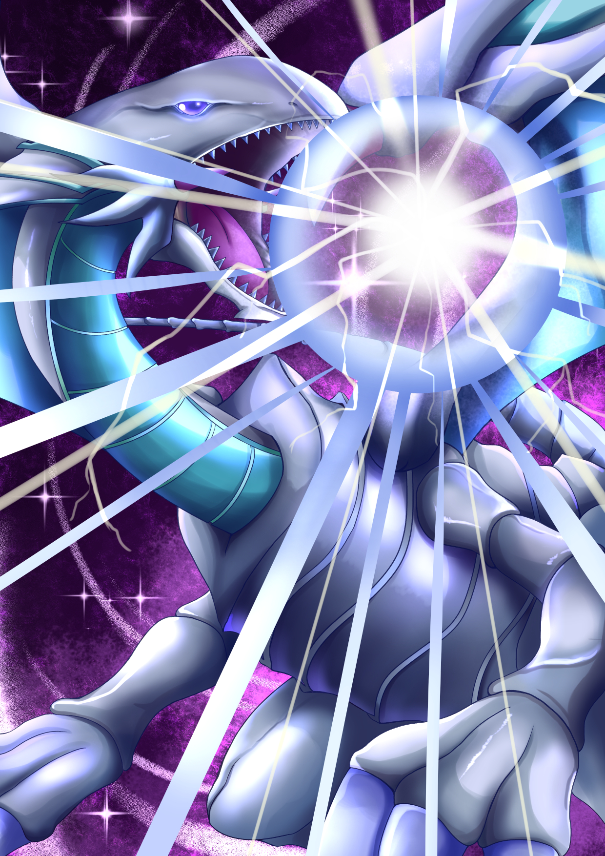 Anime Dragon Trading Card Games Yu Gi Oh Blue Eyes White Dragon Solo Artwork Digital Art Fan Art 1240x1754