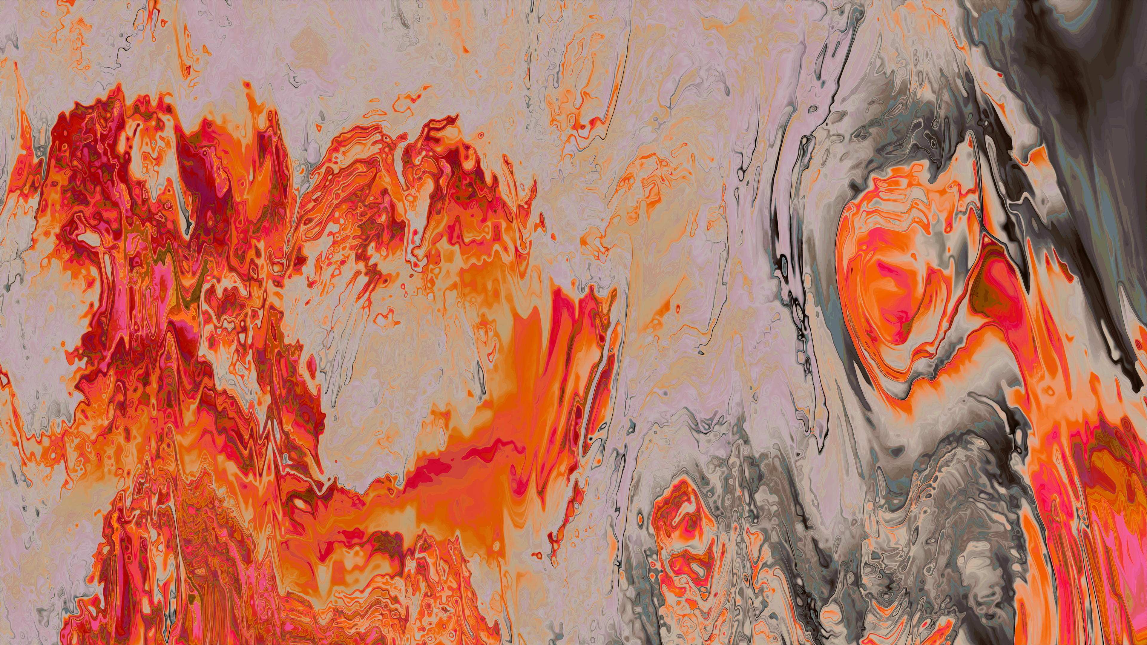 Abstract 3D Abstract Surreal Colorful Wavy Lines Wavy Liquid Shapes Digital Art 3840x2160