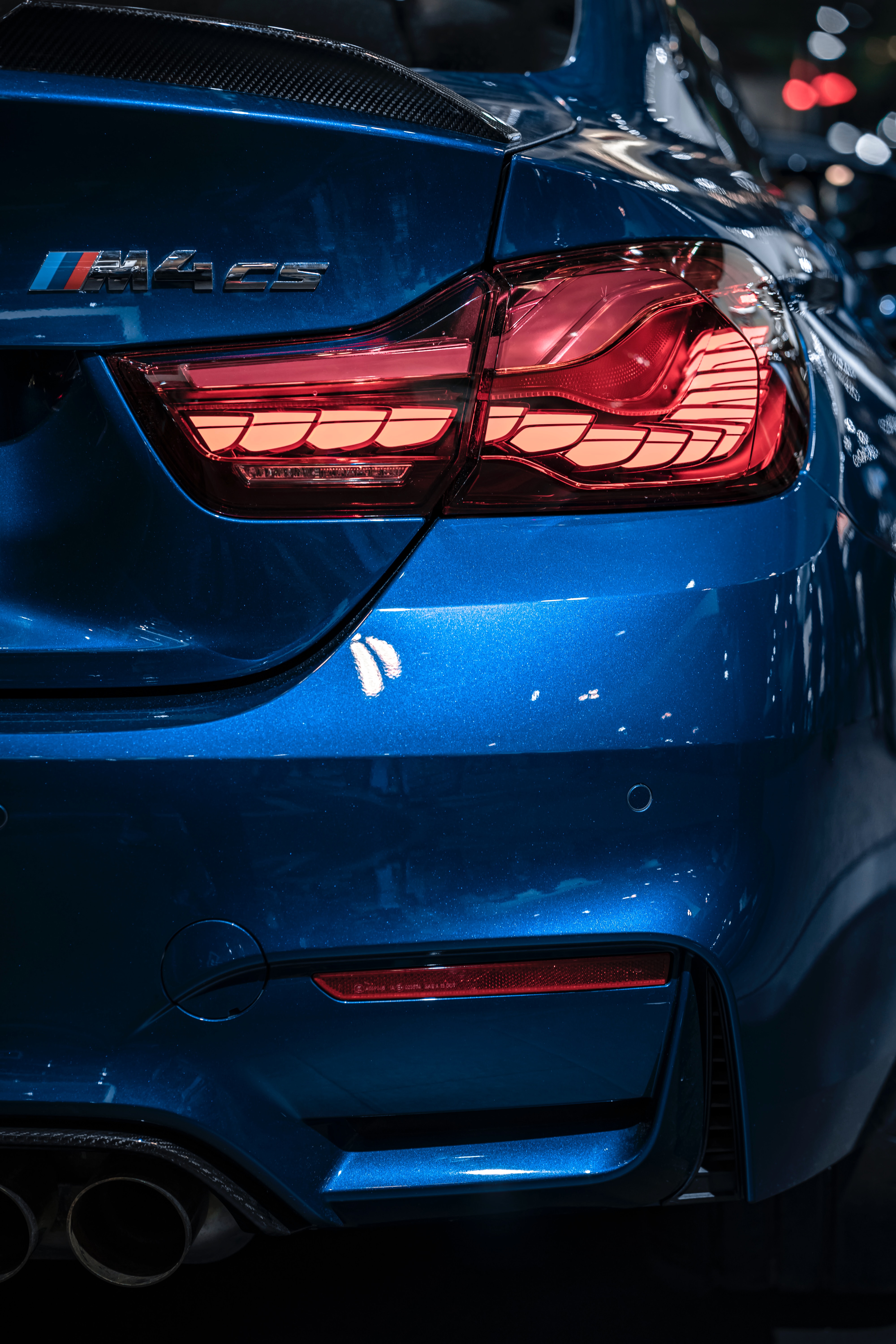 Taillights Rear View Blue Cars Portrait Display Car Shiny BMW BMW F80 F82 F83 4000x6000