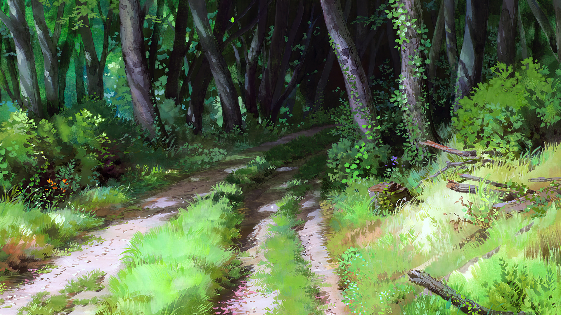 Spirited Away Animated Movies Anime Animation Film Stills Studio Ghibli Hayao Miyazaki Forest Trees  1920x1080