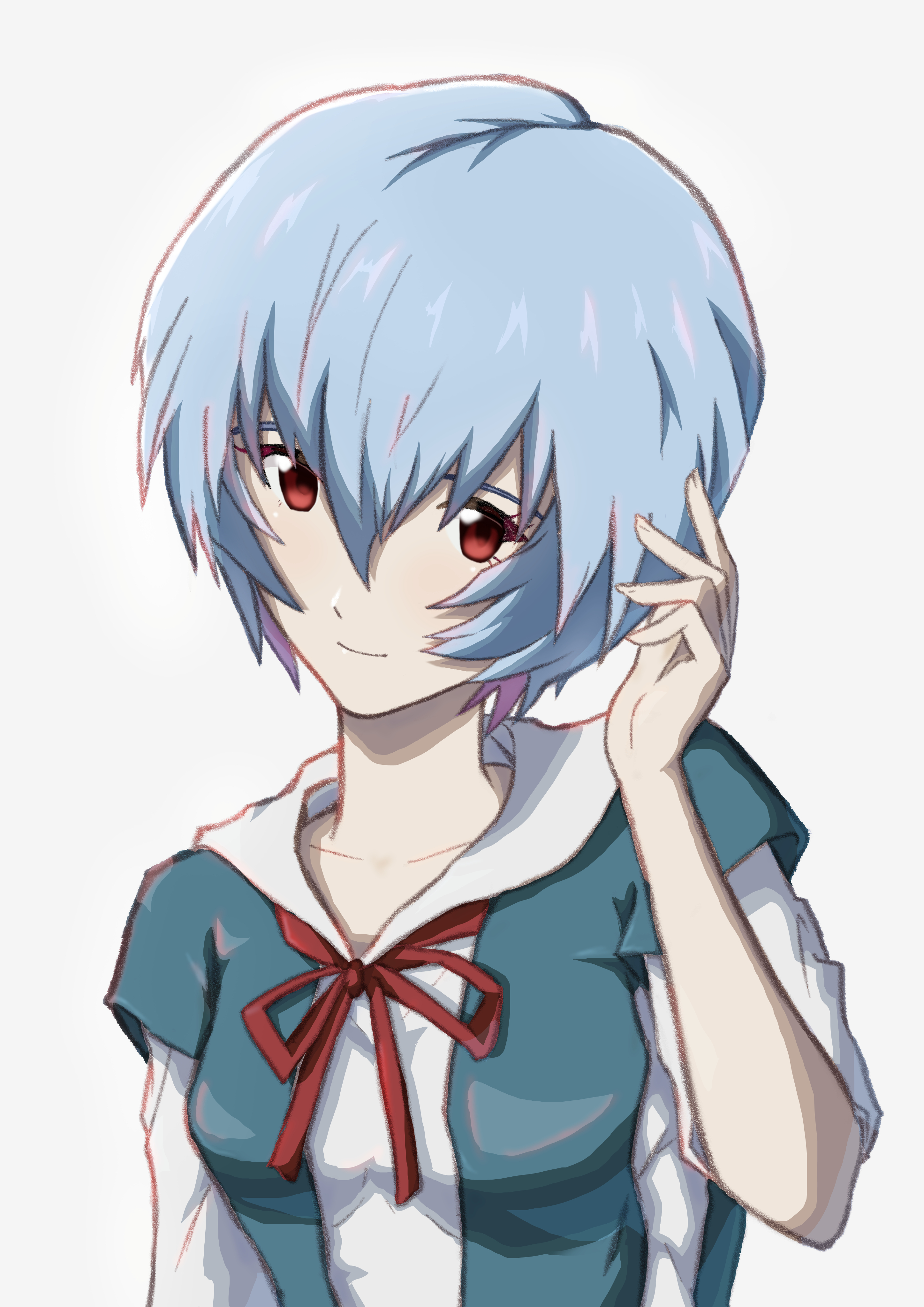 Anime Anime Girls Rebuild Of Evangelion Neon Genesis Evangelion Ayanami Rei  Short Hair Blue Hair Sol Wallpaper - Resolution:2894x4093 - ID:1343130 -  