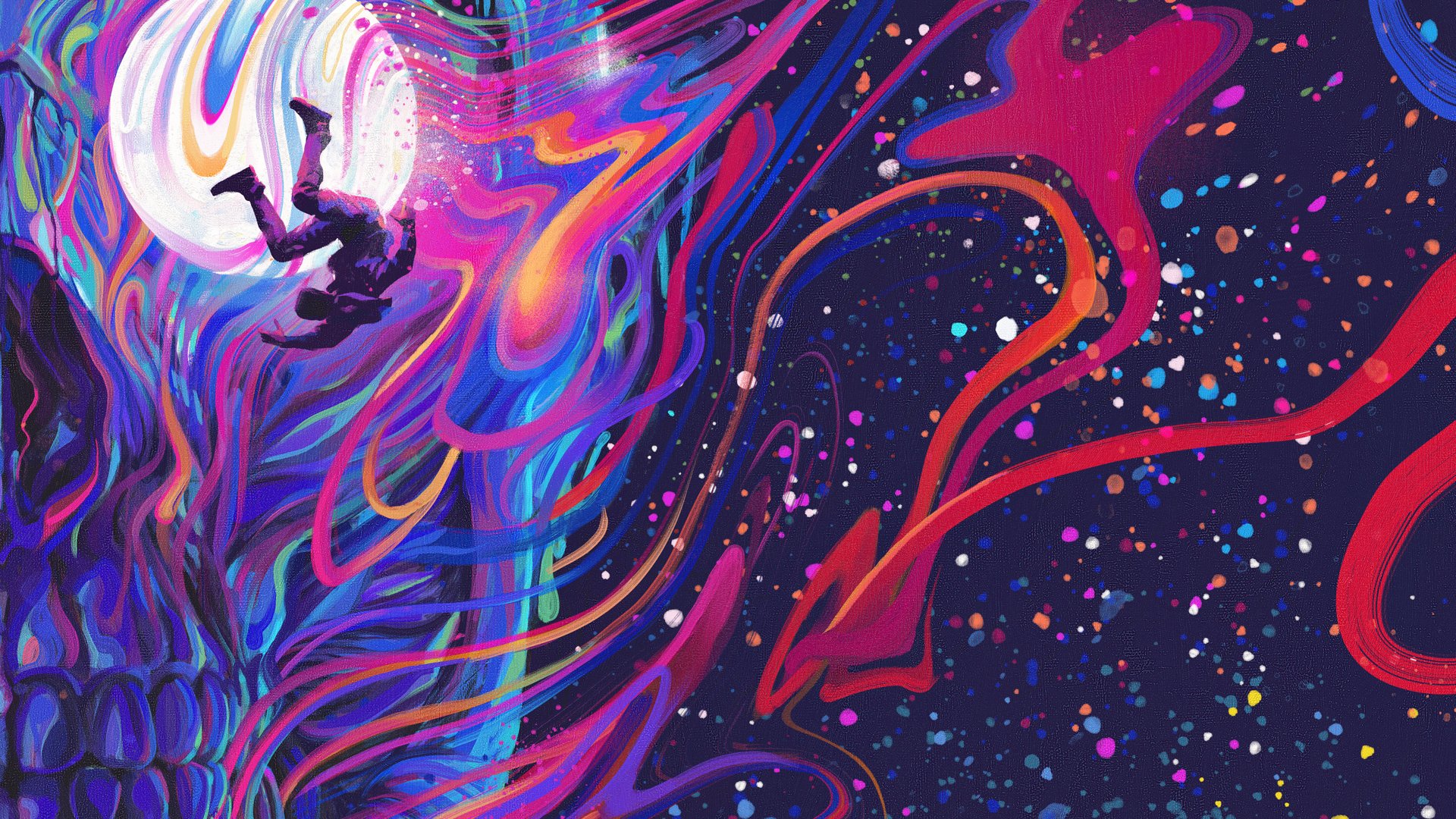 Abstract Colorful Kid Cudi 1920x1080