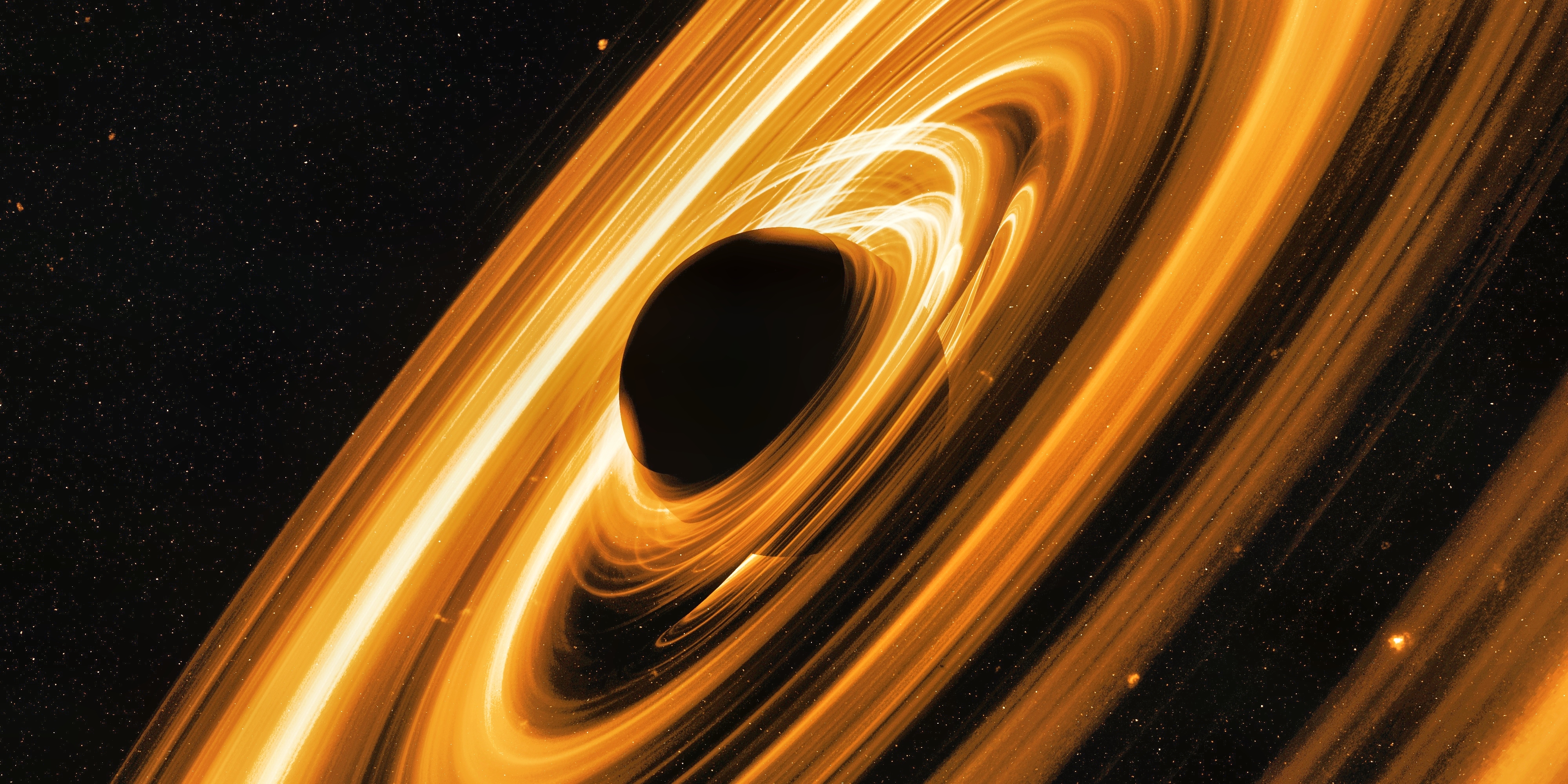 Artists impression of a black hole and the material surrounding it  ESO  Česko