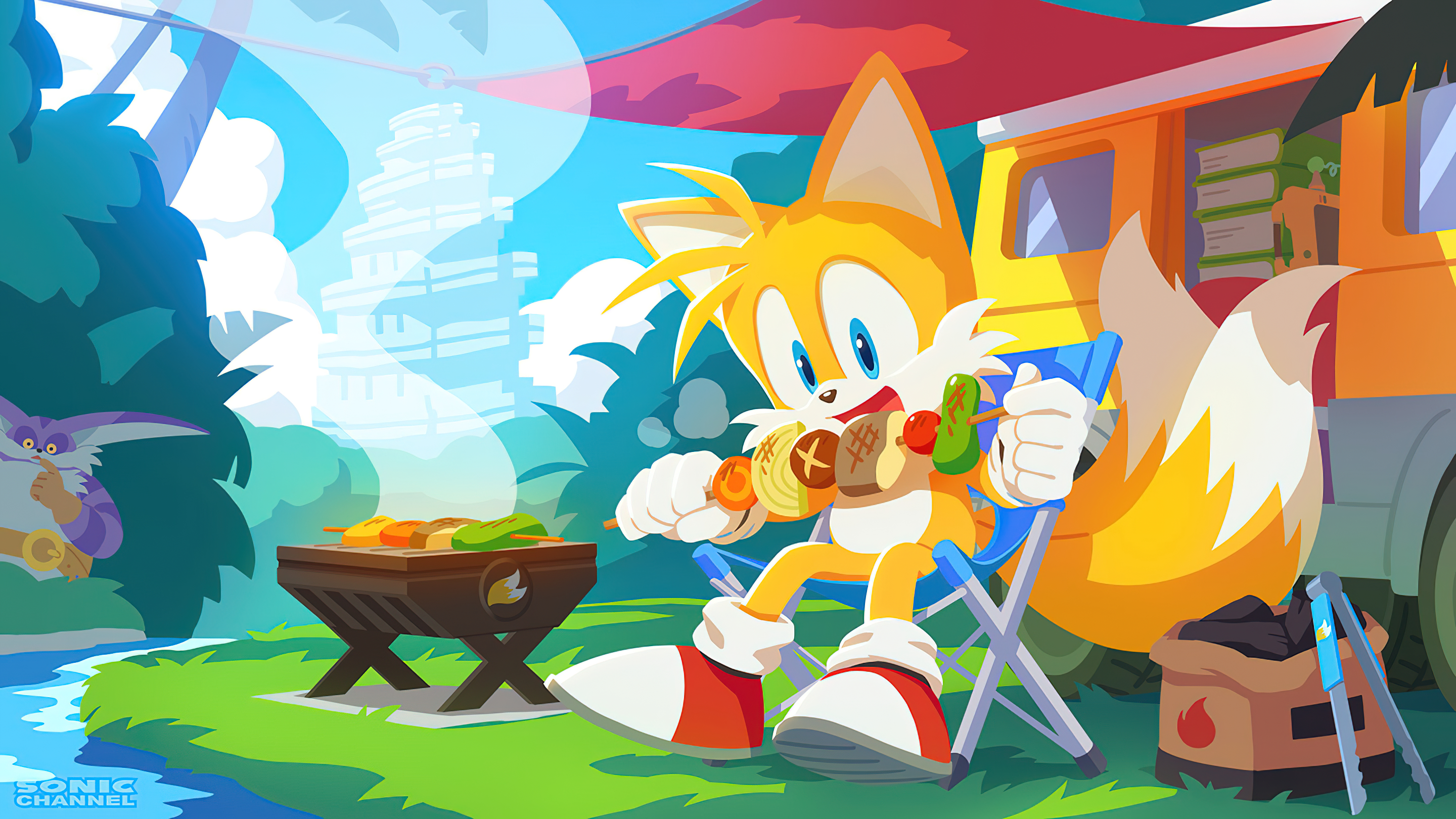 Tails Character Yui Karasuno Fox Sega Video Game Art Comic Art Sonic The Hedgehog Sonic Barbecue Bar 2880x1620
