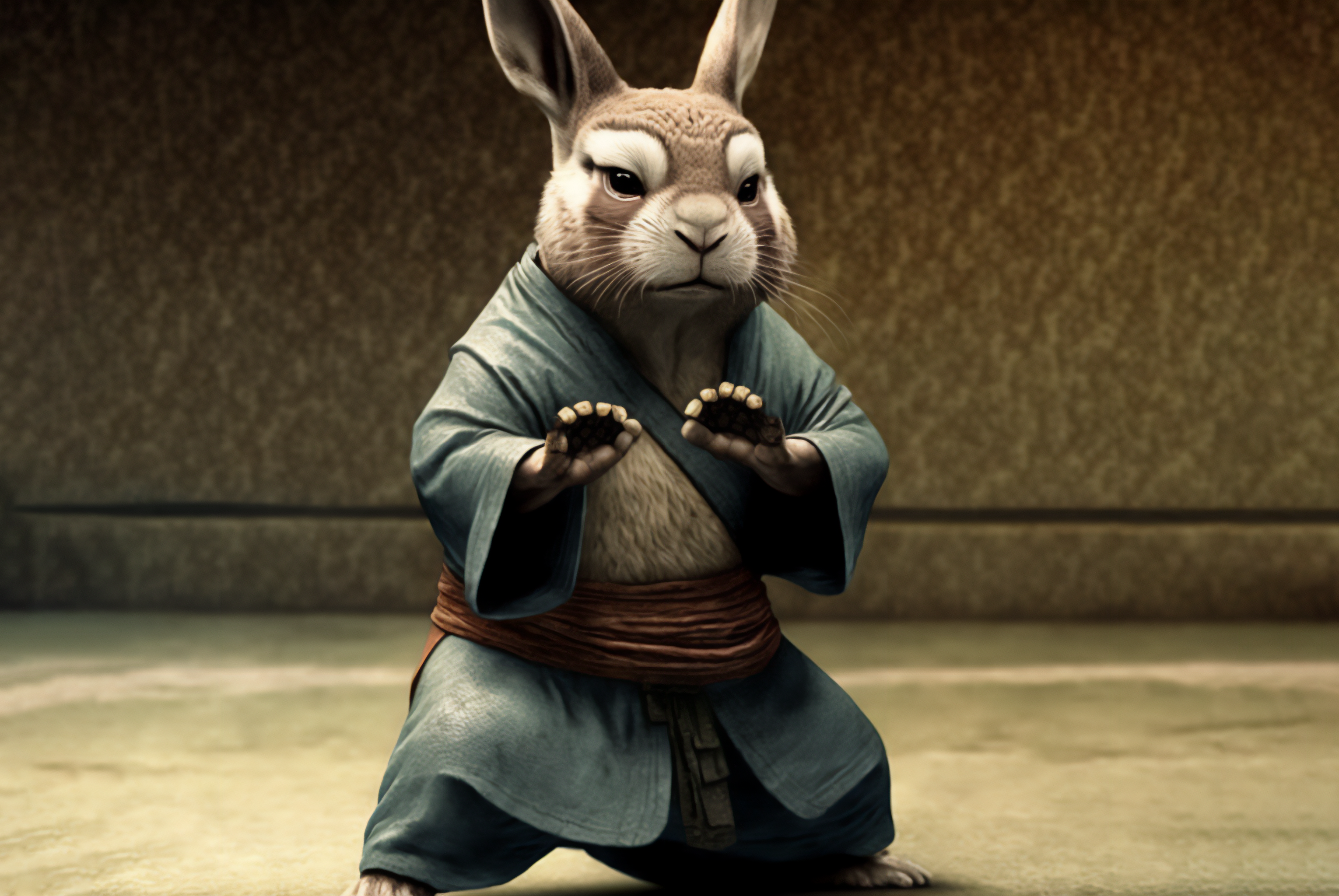Ai Art Anthropomorphic Animals Rabbits Kung Fu Anthro 3060x2048