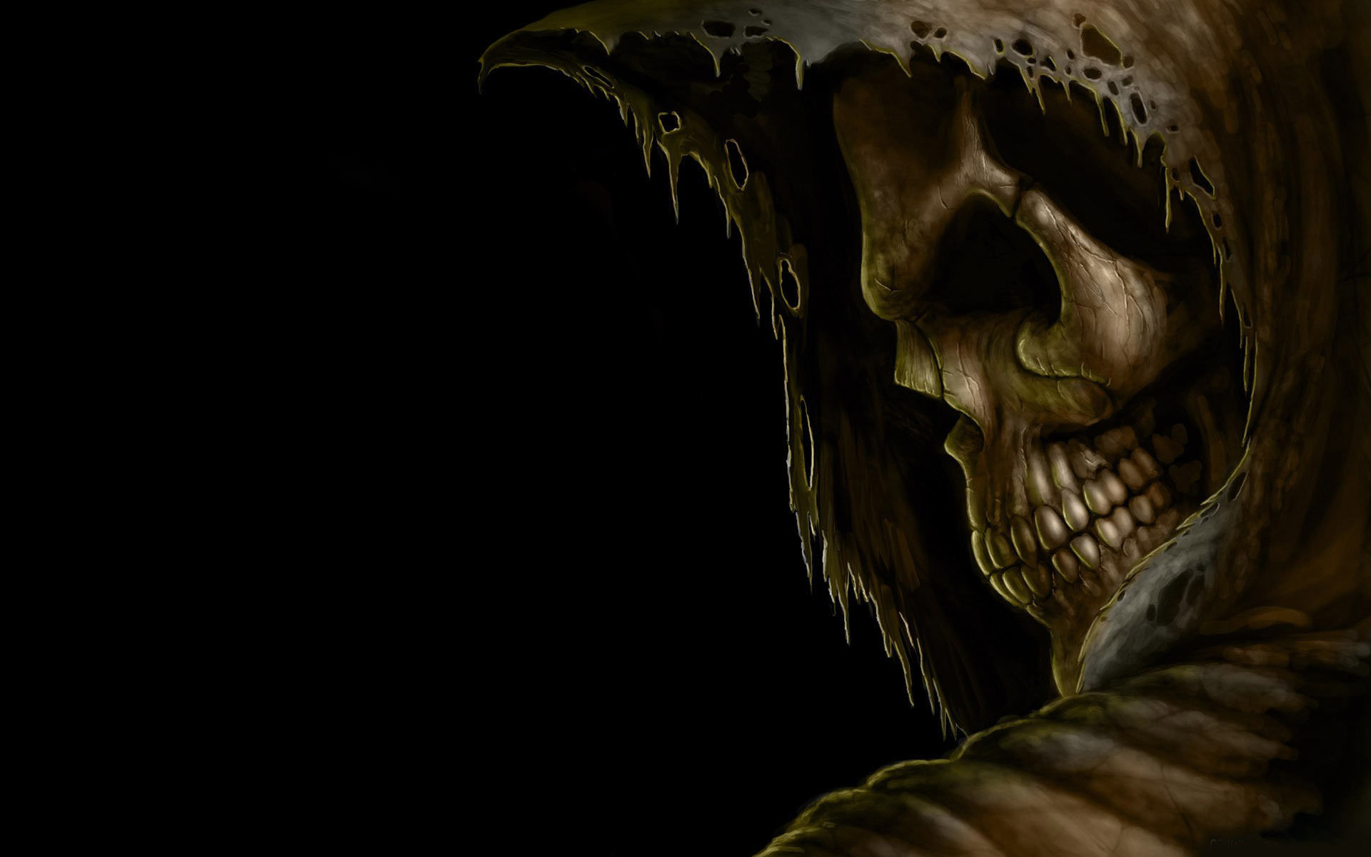 Grim Reaper Artwork Fantasy Art Skull 1920x1200