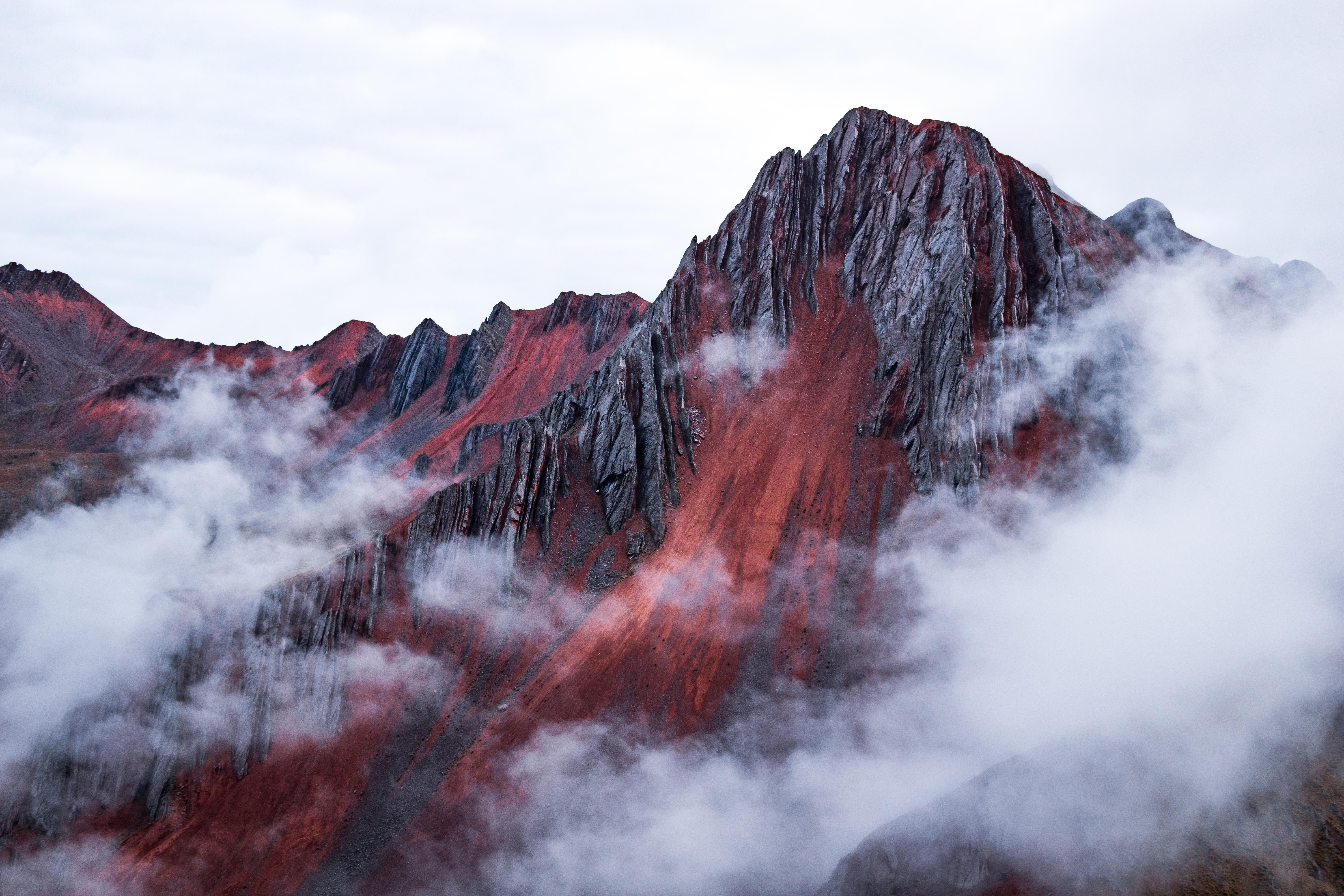 Mountain Pass Nature Landscape Peru Clouds 6000x4000