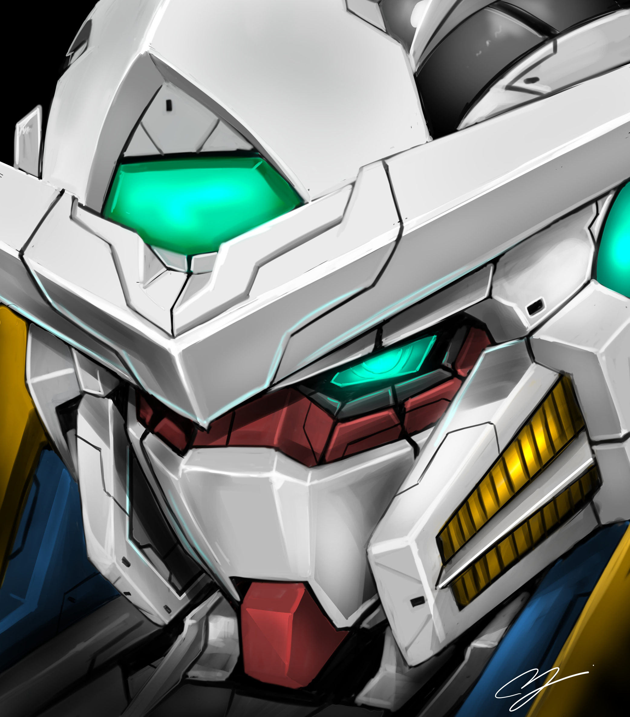 Anime Mechs Super Robot Taisen Gundam Mobile Suit Gundam 00 Gundam Exia Artwork Digital Art Fan Art 2083x2372