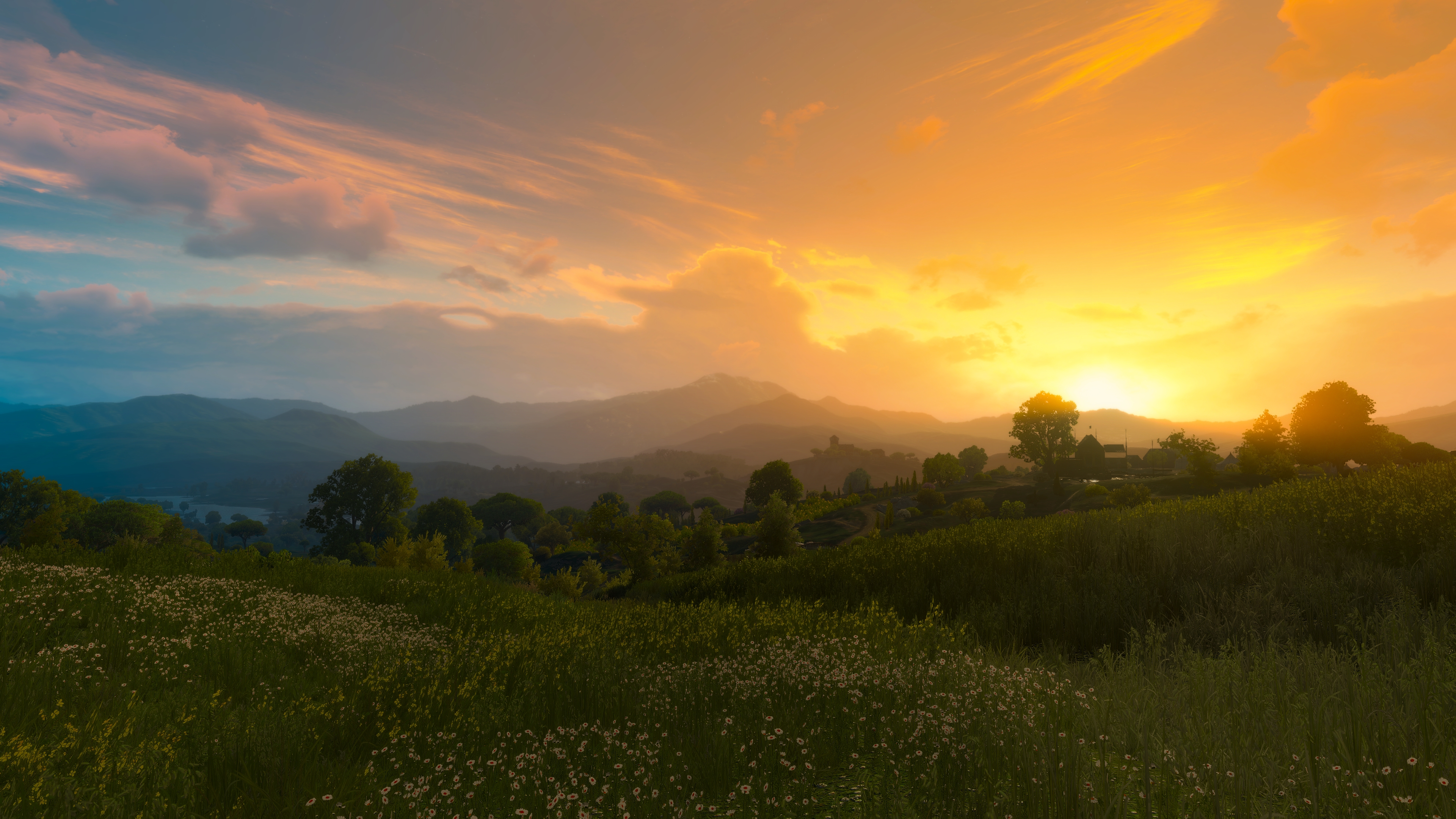 The Witcher 3 Wild Hunt PC Gaming Video Games The Witcher 3 Wild Hunt Blood And Wine Sunset Landscap 3840x2160