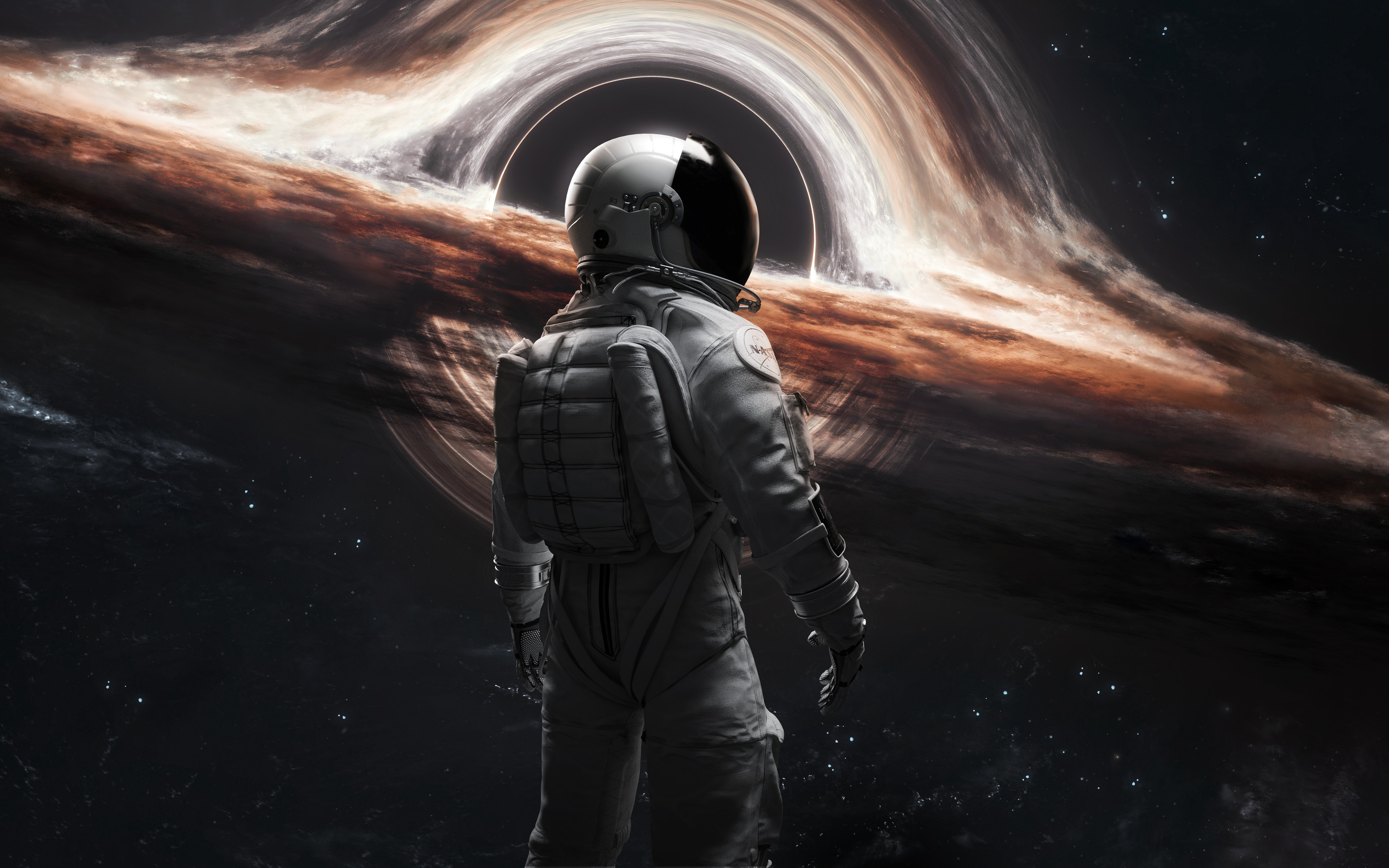 Astronaut Galaxy Space Artwork Stars Spacesuit 3840x2400