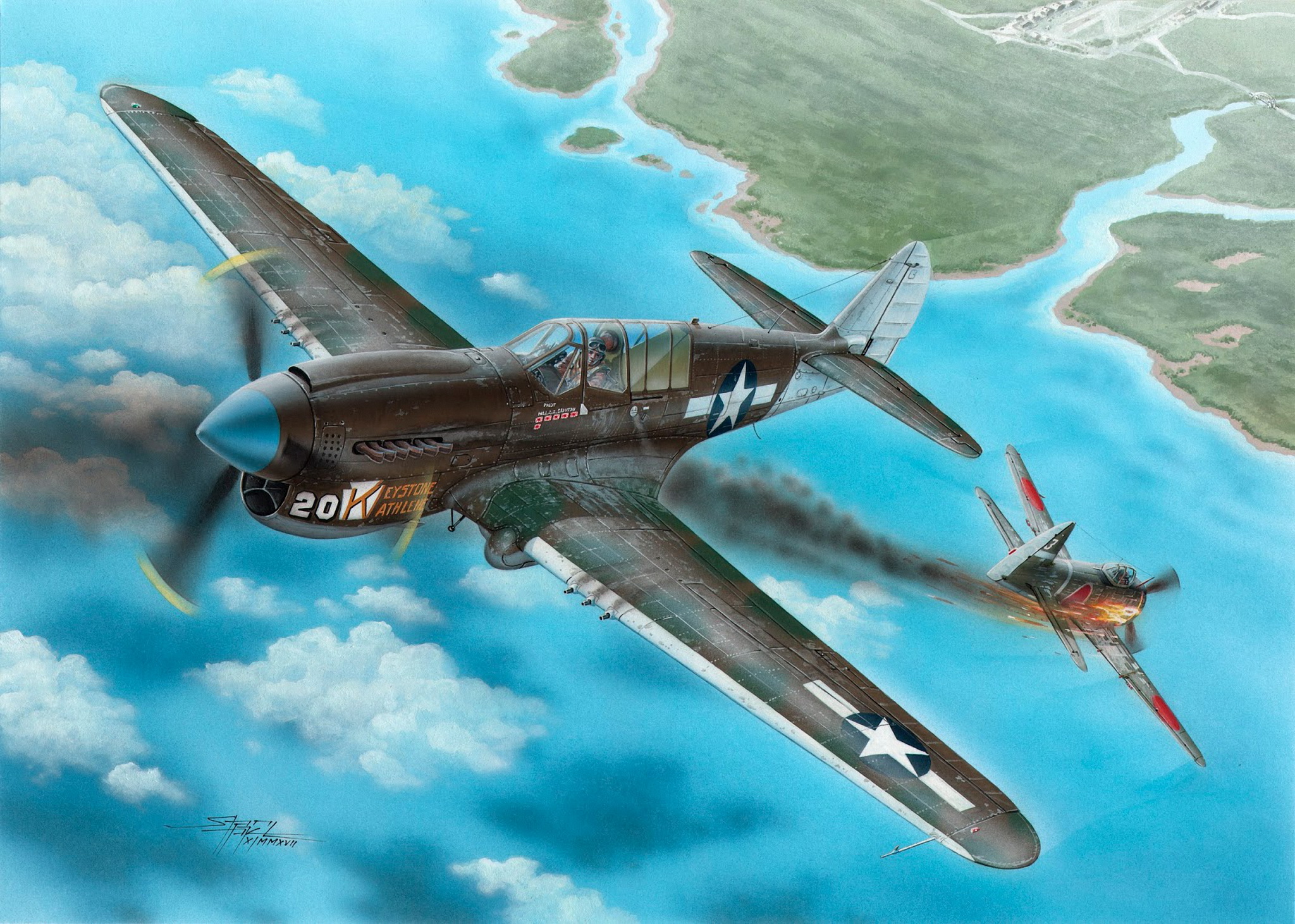 World War Ii War Airplane Aircraft Curtiss P 40 Warhawk 2048x1461