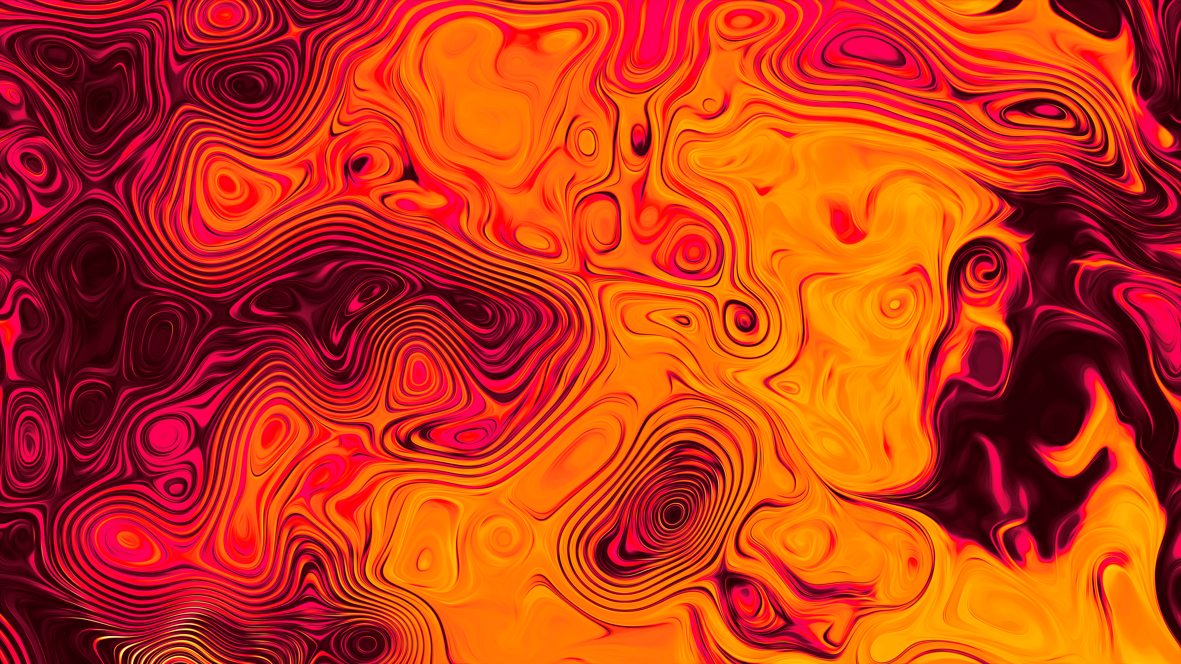 Abstract Pattern Liquid Wavy Lines Digital Art Shapes 3840x2160