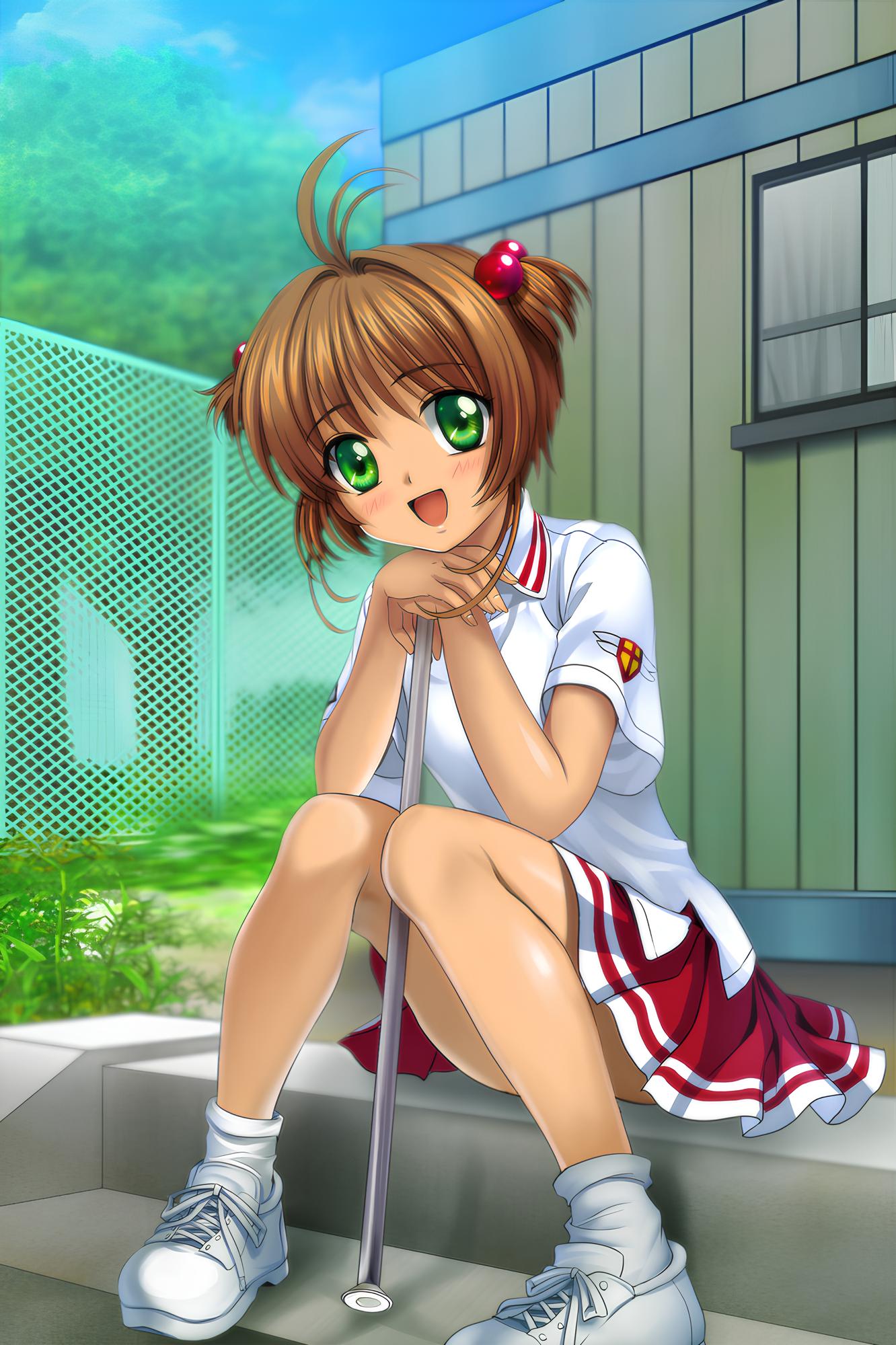 Cardcaptor Sakura Sakura Kinomoto Kinomoto Sakura Green Eyes Brunette Looking At Viewer Anime Girls  1332x2000