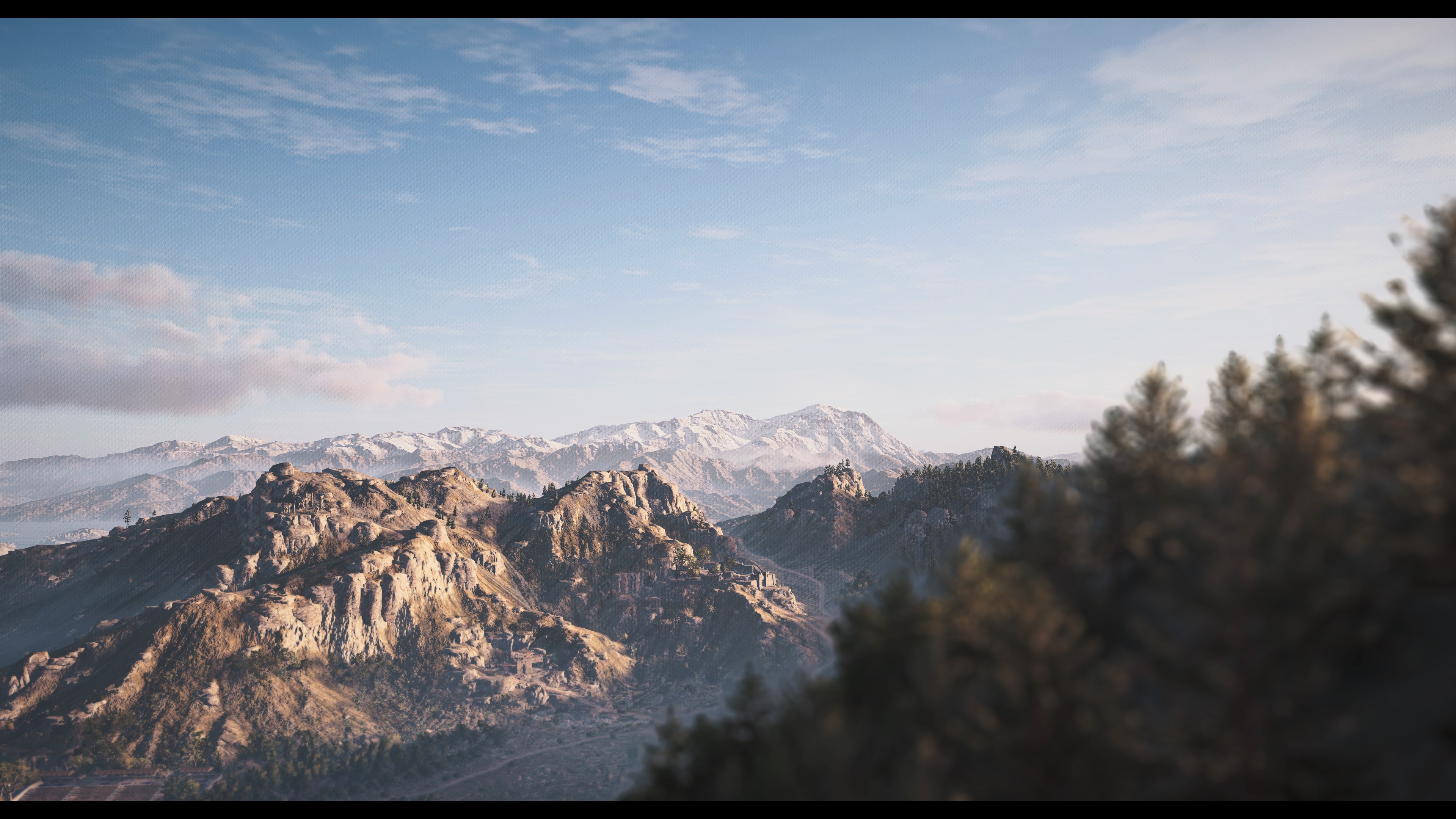 Assassins Creed Odyssey HDR PC Gaming Reshade Video Games Mountains Nature CGi Clouds Sky 3840x2160