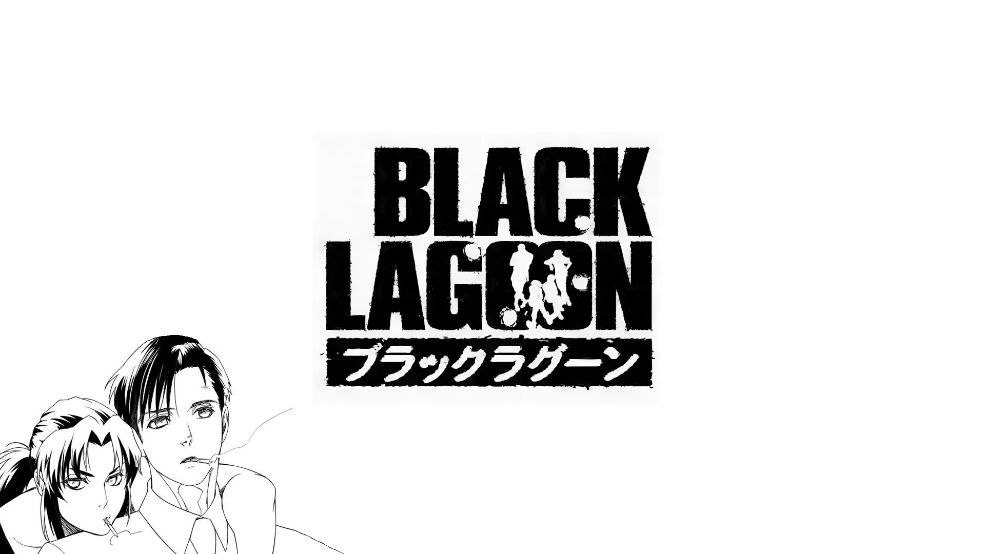 Revy Black Lagoon Minimalism Logo Anime Anime Boys Anime Girls Manga Monochrome Simple Background Wh 1920x1080