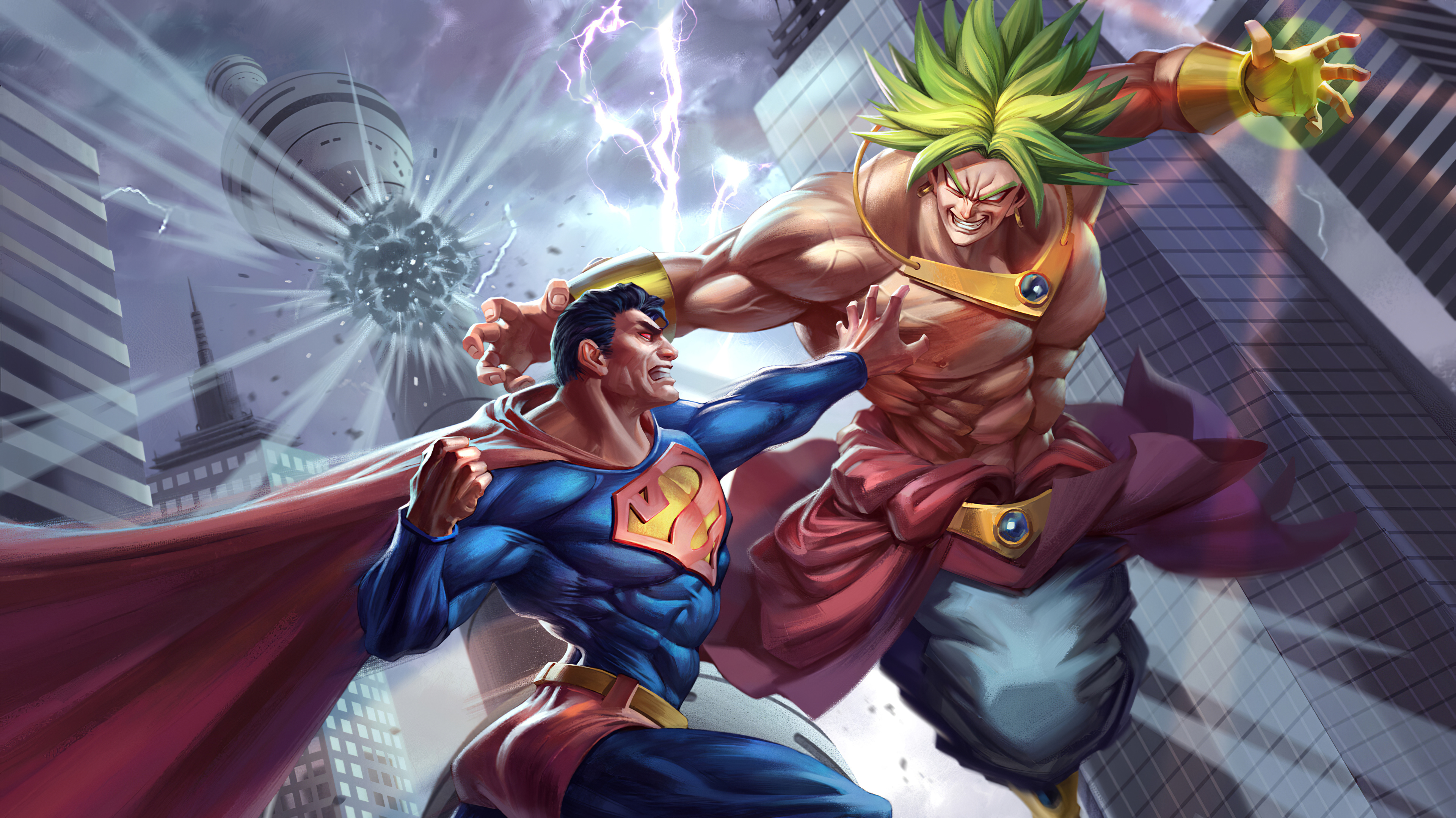 Superman DC Comics Broly Dragon Ball Crossover 3840x2160