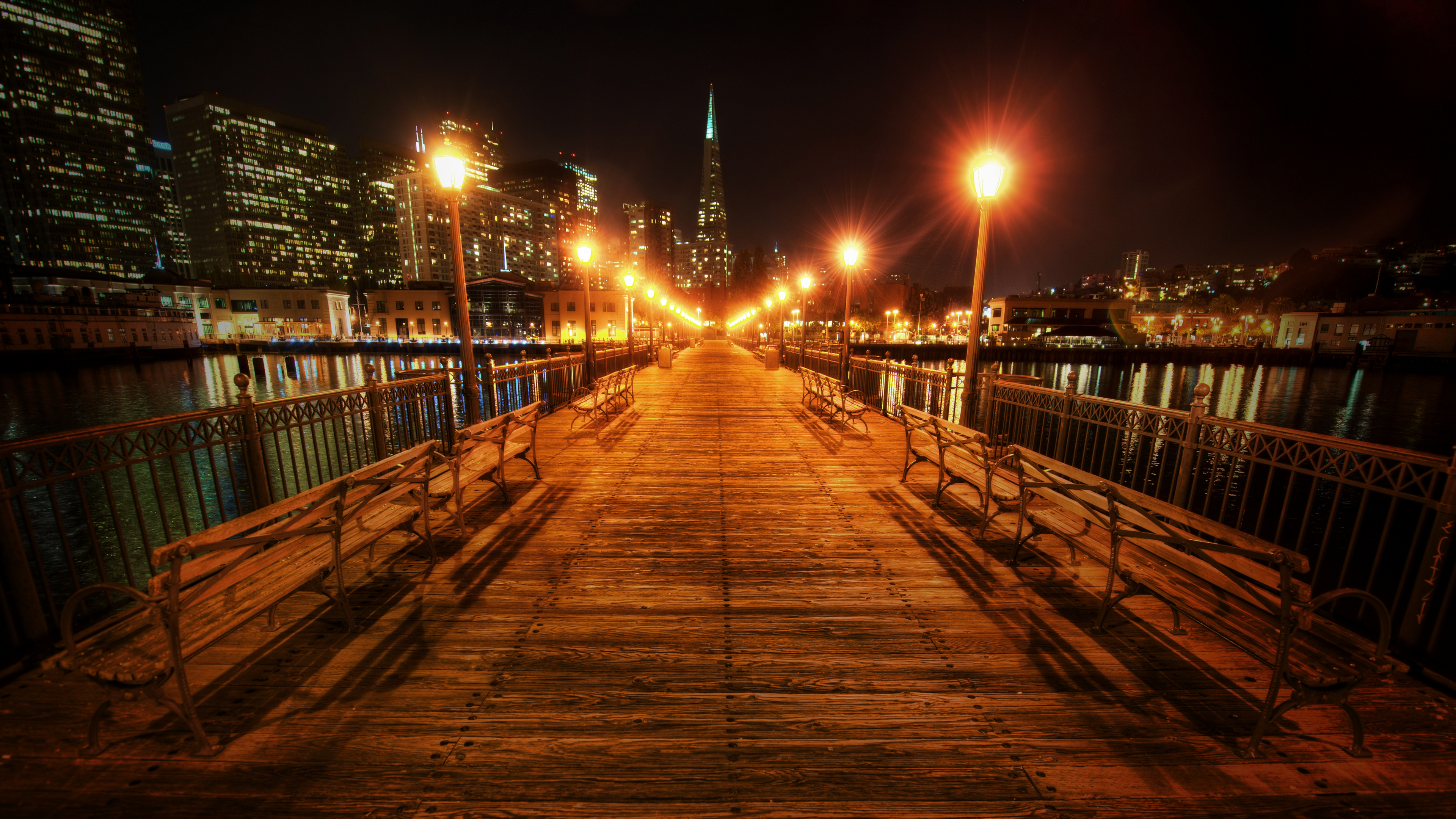 Trey Ratcliff 4K Photography California City Night City Lights Bridge 3840x2160