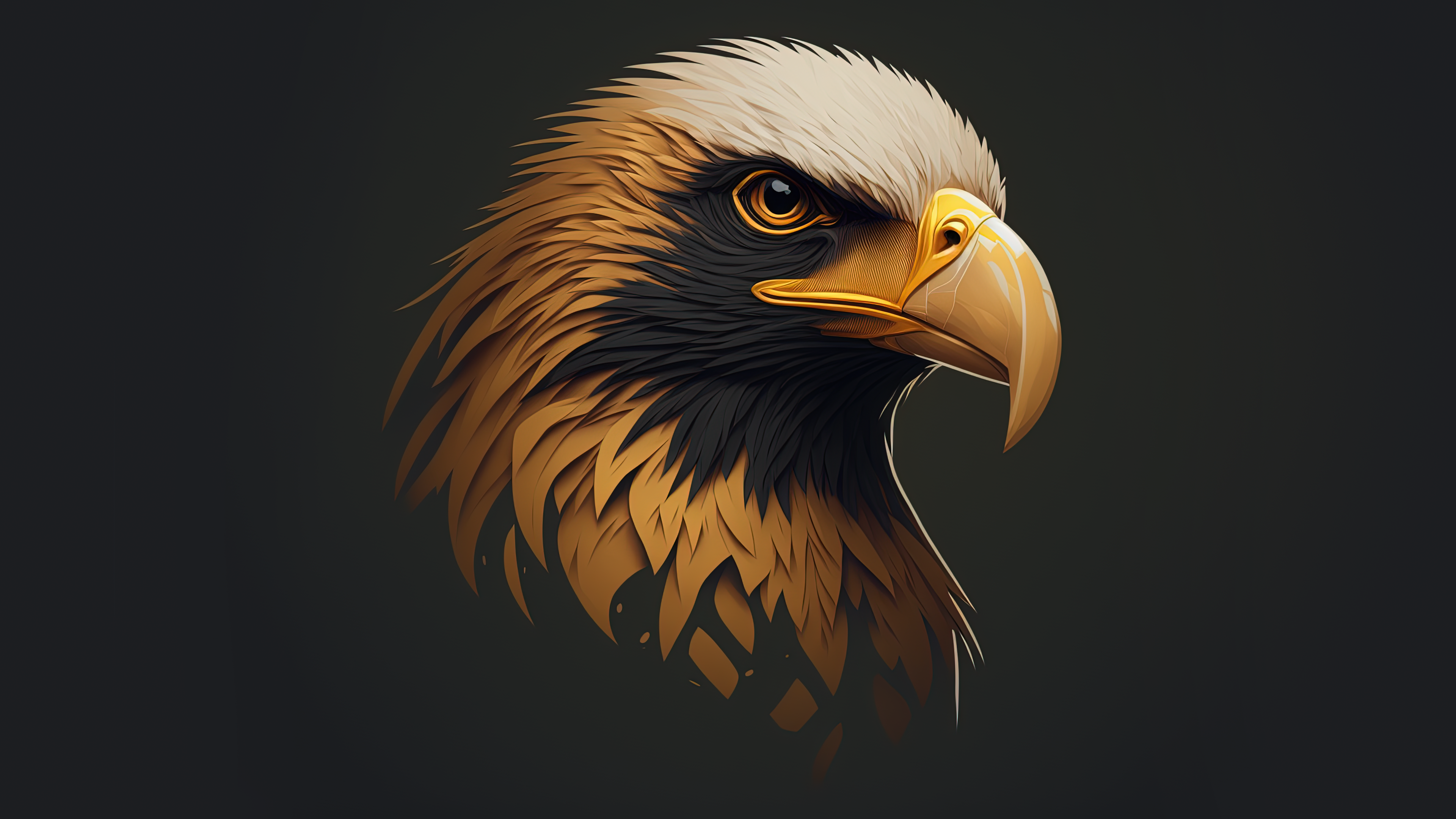 Eagle Animals Ai Art Minimalism Simple Background 3840x2160