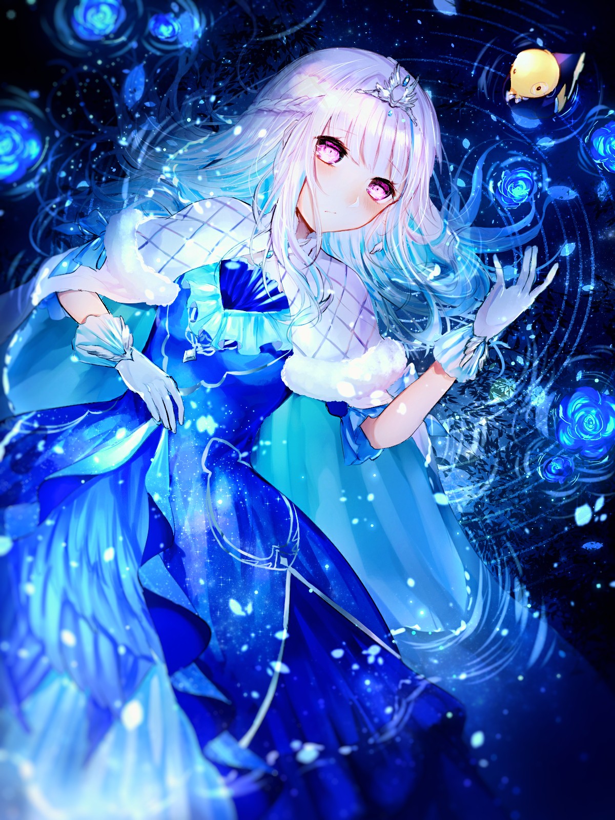 Noyu Portrait Display Anime Girls Nijisanji Lize Helesta Water Blue Dress Gloves White Gloves Fur Tr 1200x1600