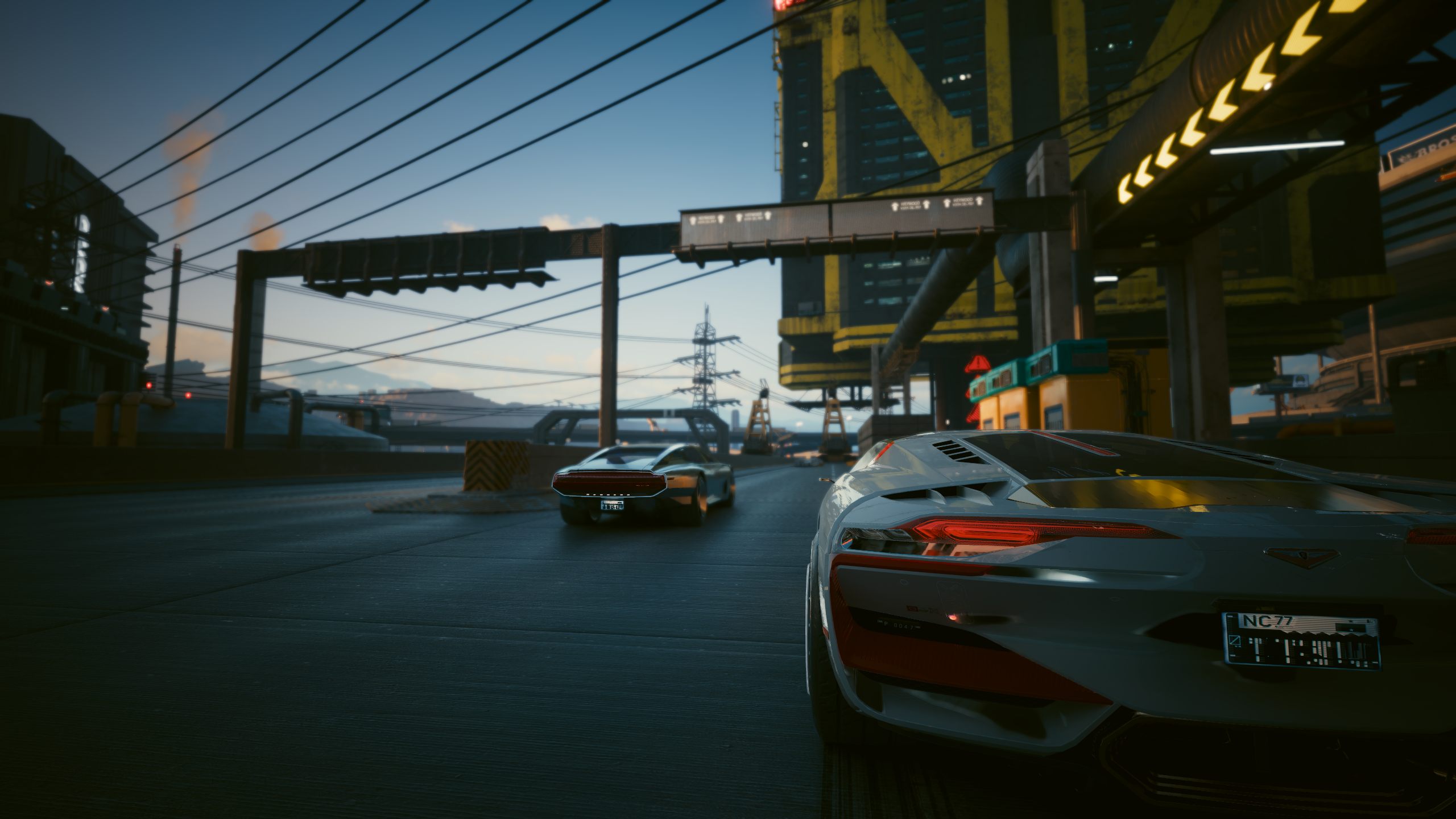 Cyber Game Concept Cyberpunk 2077 CD Projekt RED CGi Video Games Taillights Licence Plates Car 2560x1440