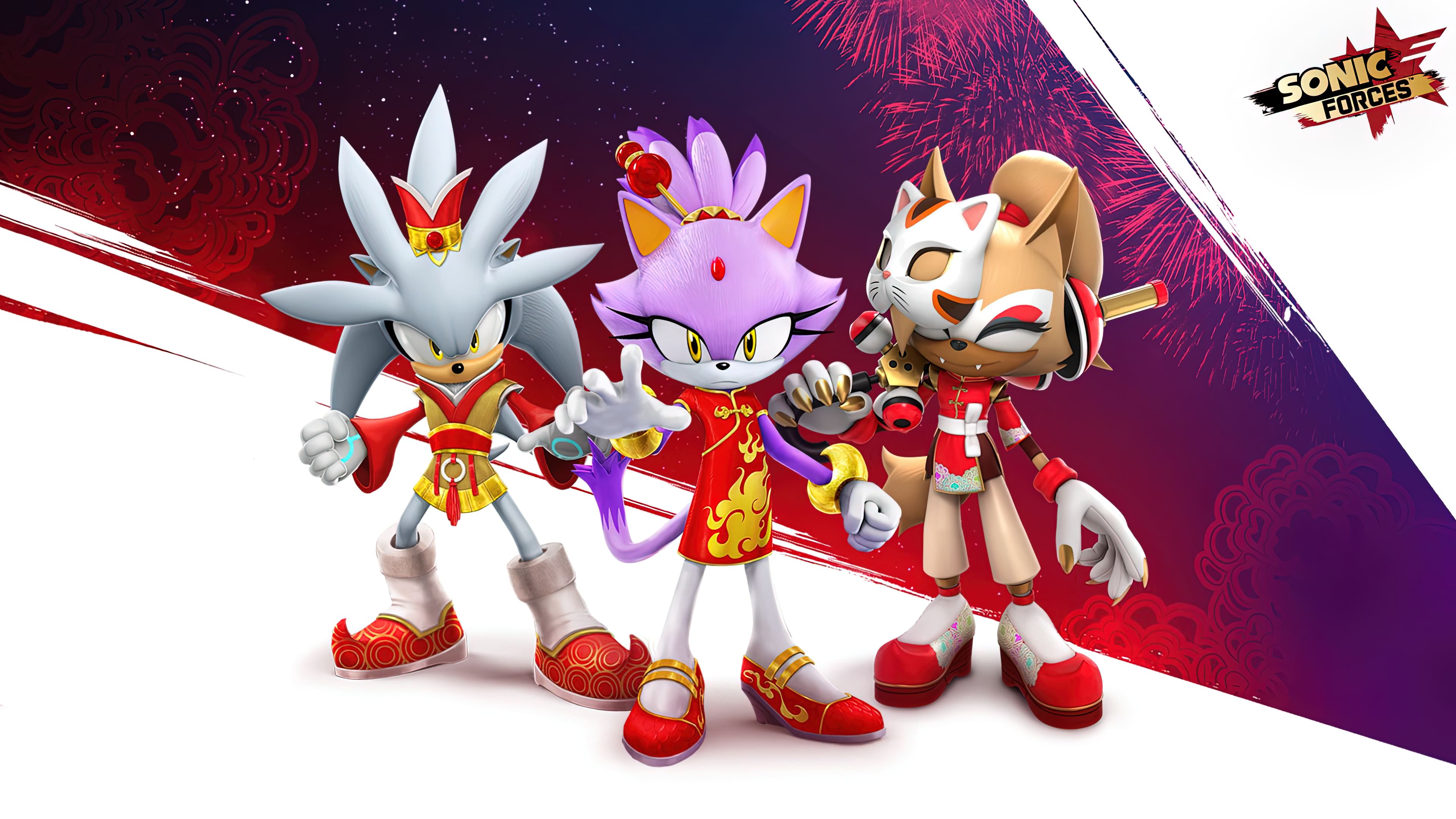 Sonic Sonic The Hedgehog Chinese Dress Chinese Clothing Chinese Knot Sega Spring Festival New Year M 3840x2160