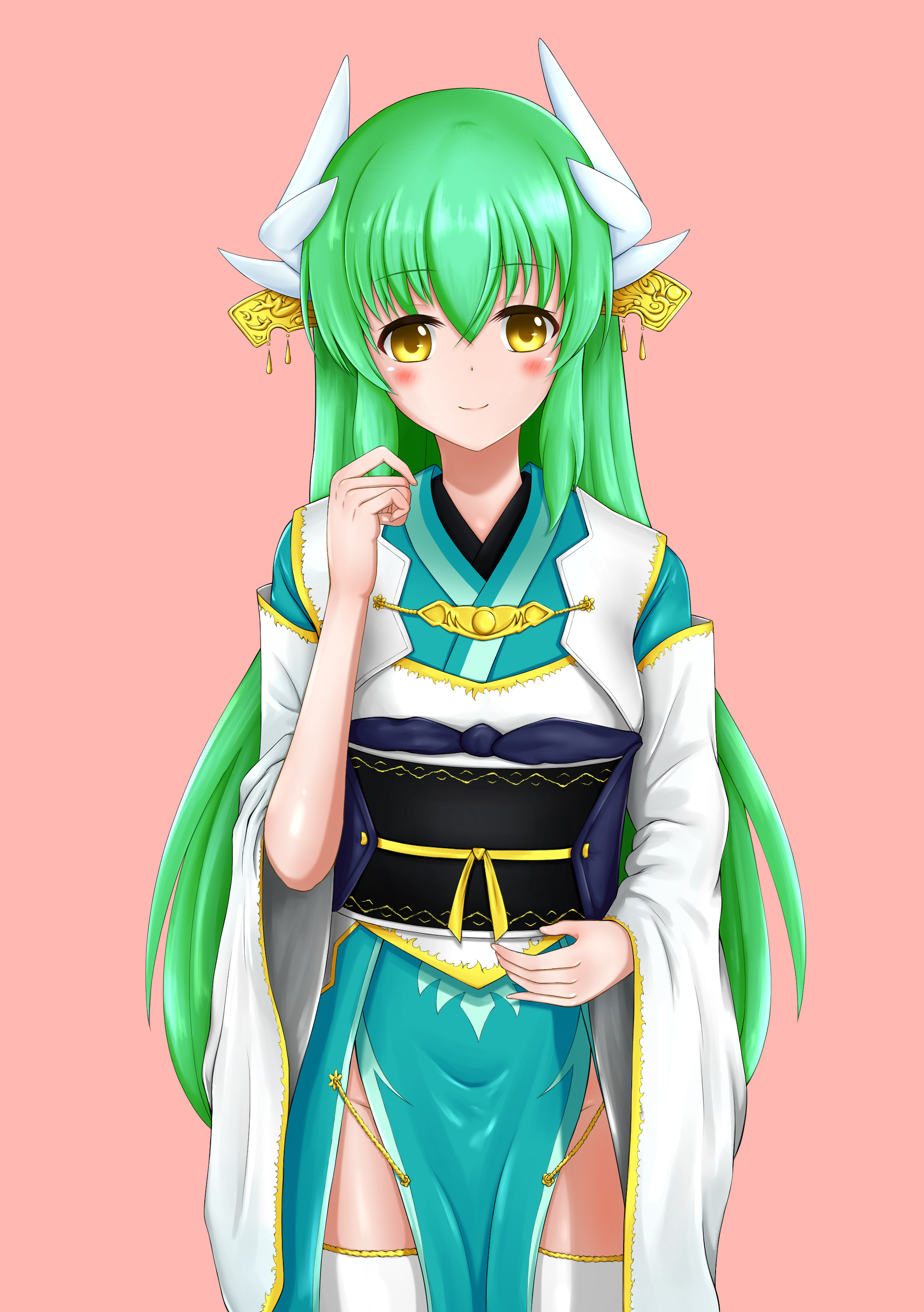 Anime Anime Girls Fate Series Fate Grand Order Kiyohime Fate Grand Order Long Hair Green Hair Solo A 2039x2894