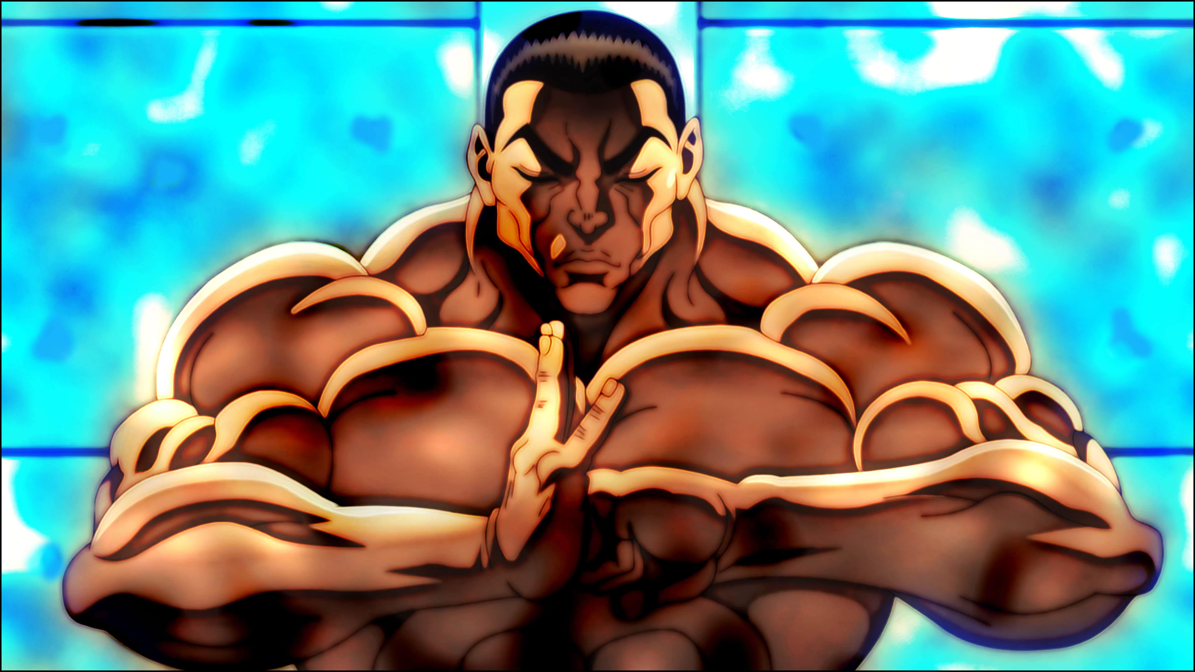 Baki The Grappler Baki Hanma Anime Anime Men Muscles Closed Eyes Shirtless Frown 3840x2160