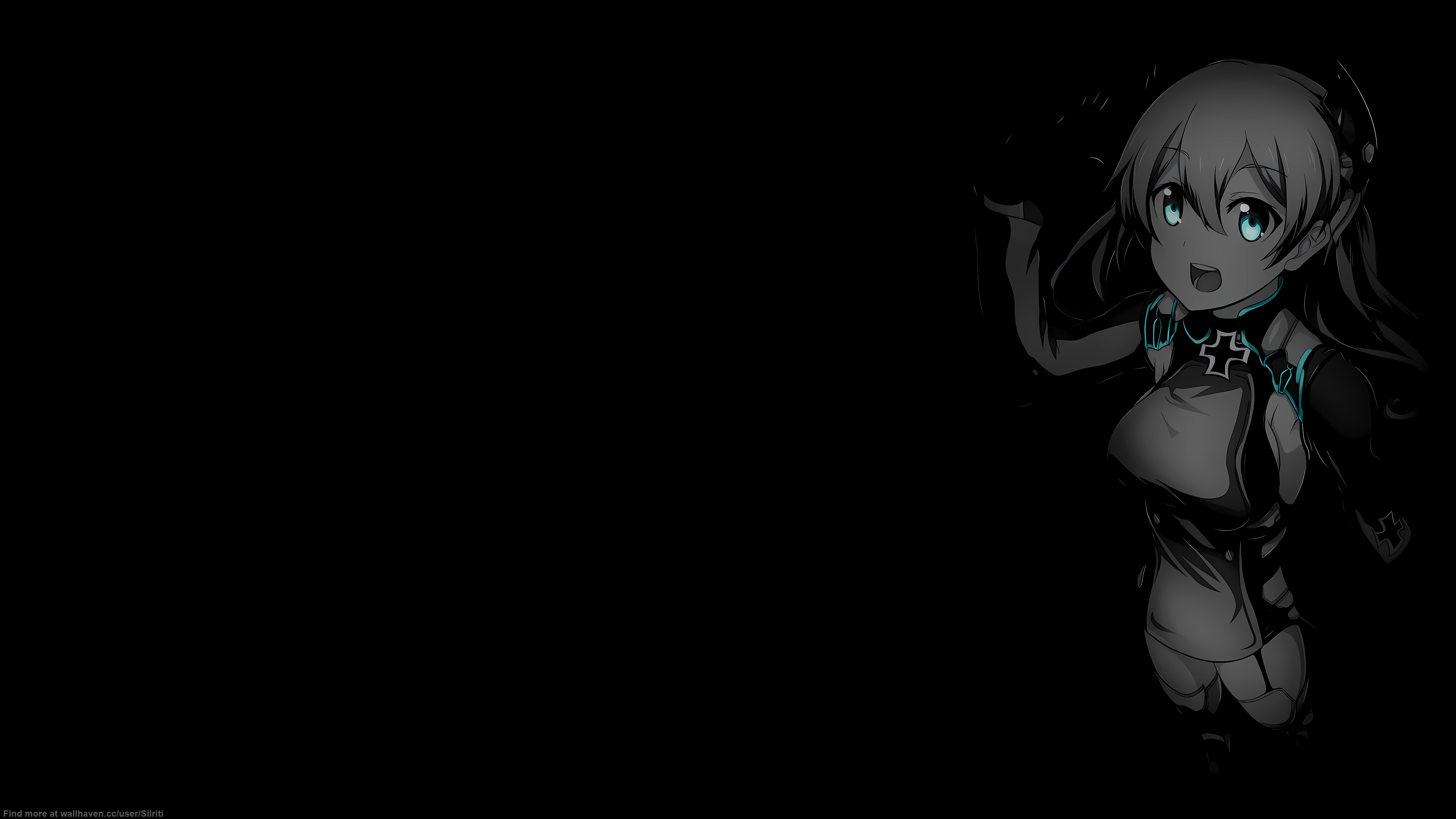 Selective Coloring Black Background Dark Background Simple Background Anime Girls Minimalism 3840x2160