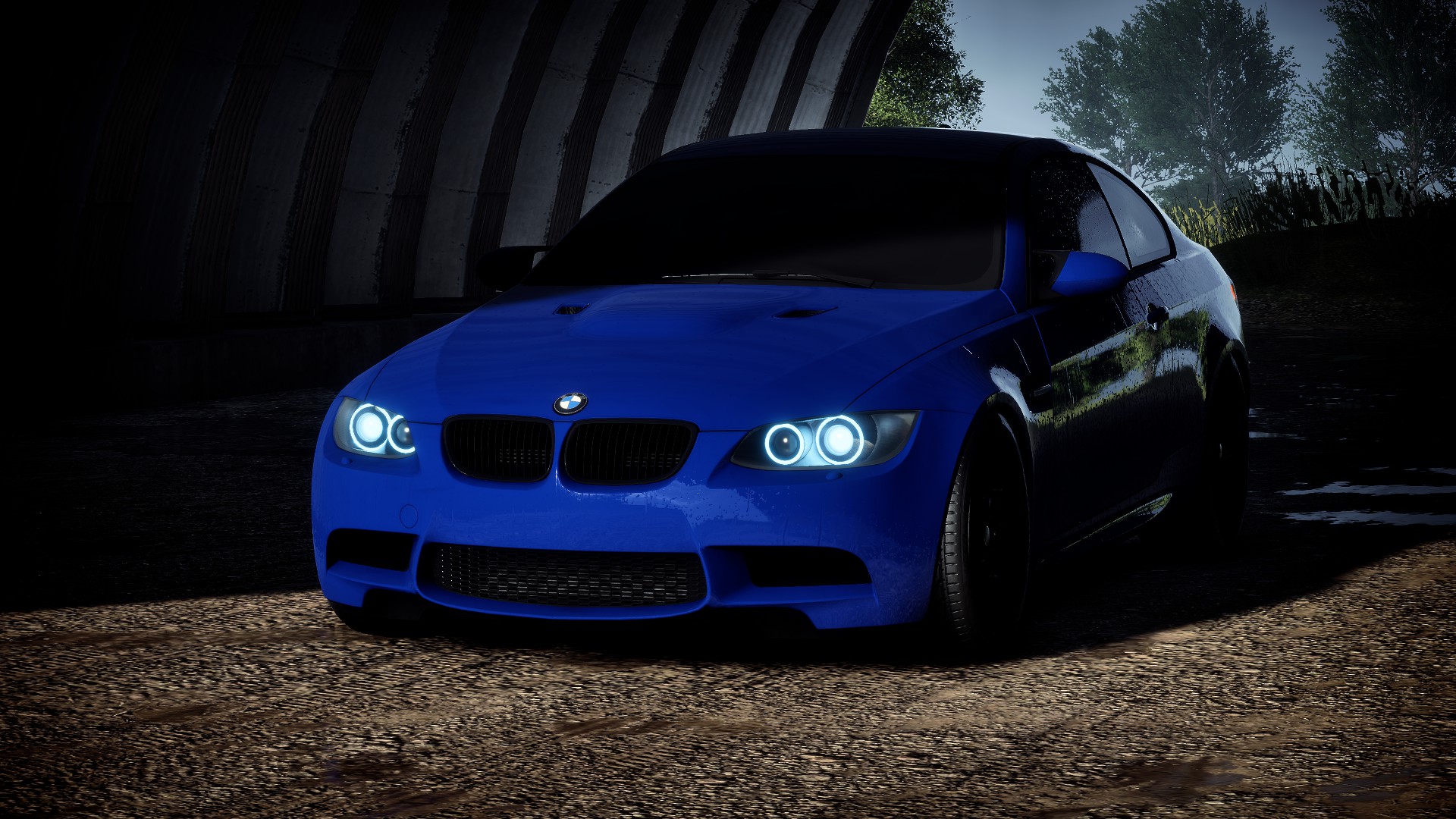 BMW M3 E92 Need For Speed Heat Dirt Road Tunnel Car 4K 1920x1080