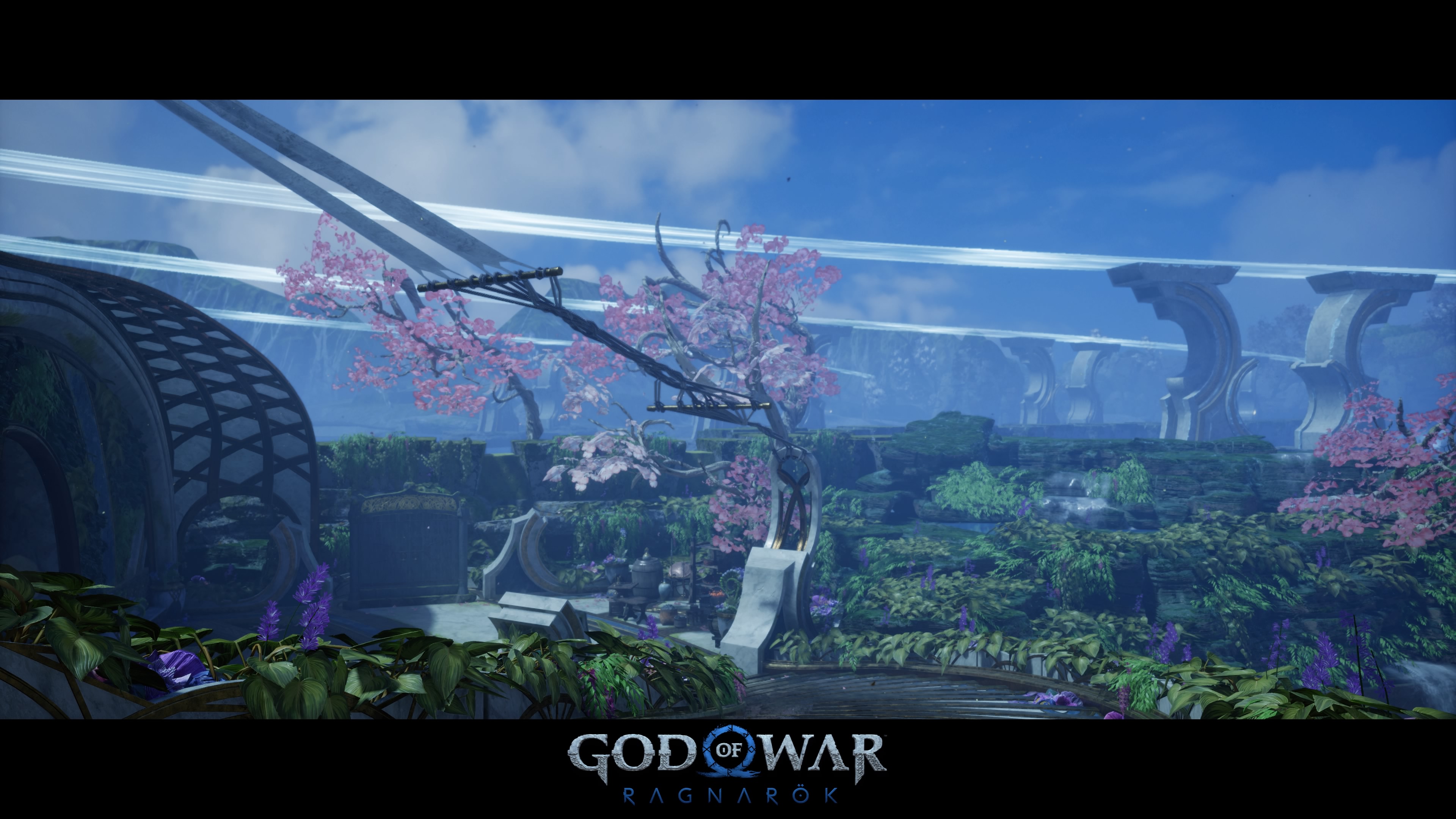 God Of War Ragnarok Kratos Video Games Santa Monica Studio CGi Video Game Art Clouds Sky Leaves Tree 3840x2160