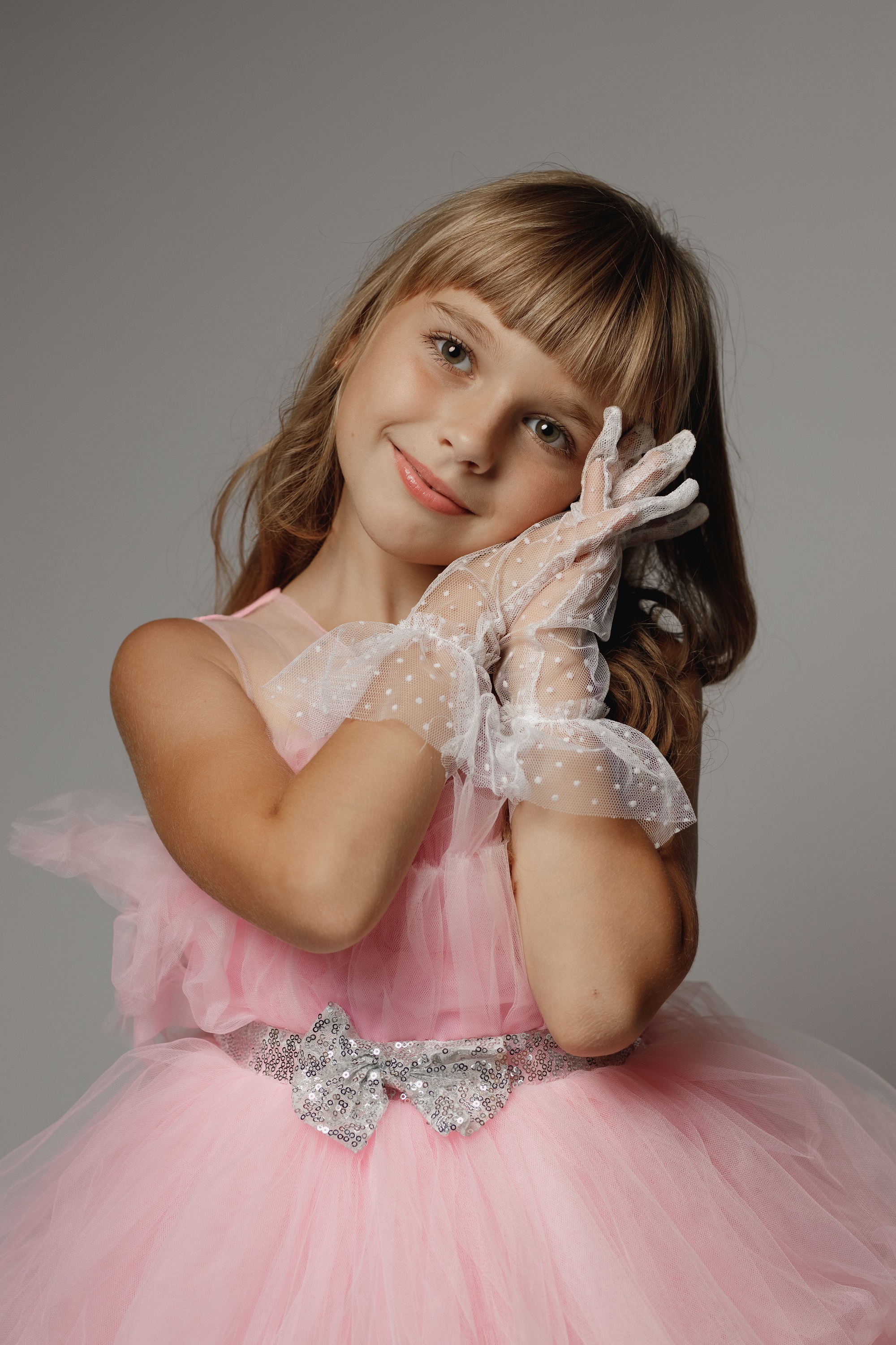 Vladimir Vasilev Blonde Smiling Dress Pink Clothing Simple Background 2000x3000