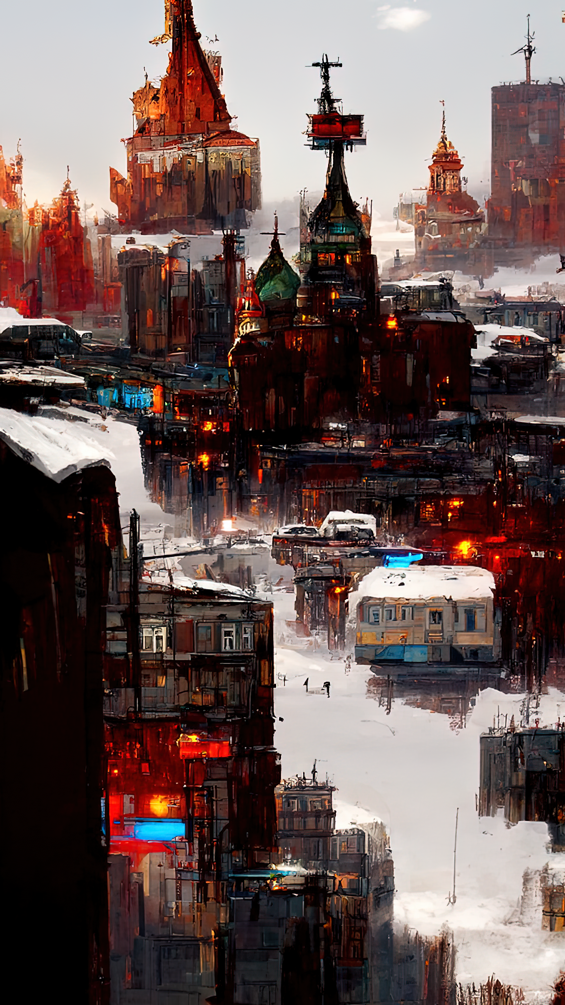 City Russia Artwork Landscape 1152x2048