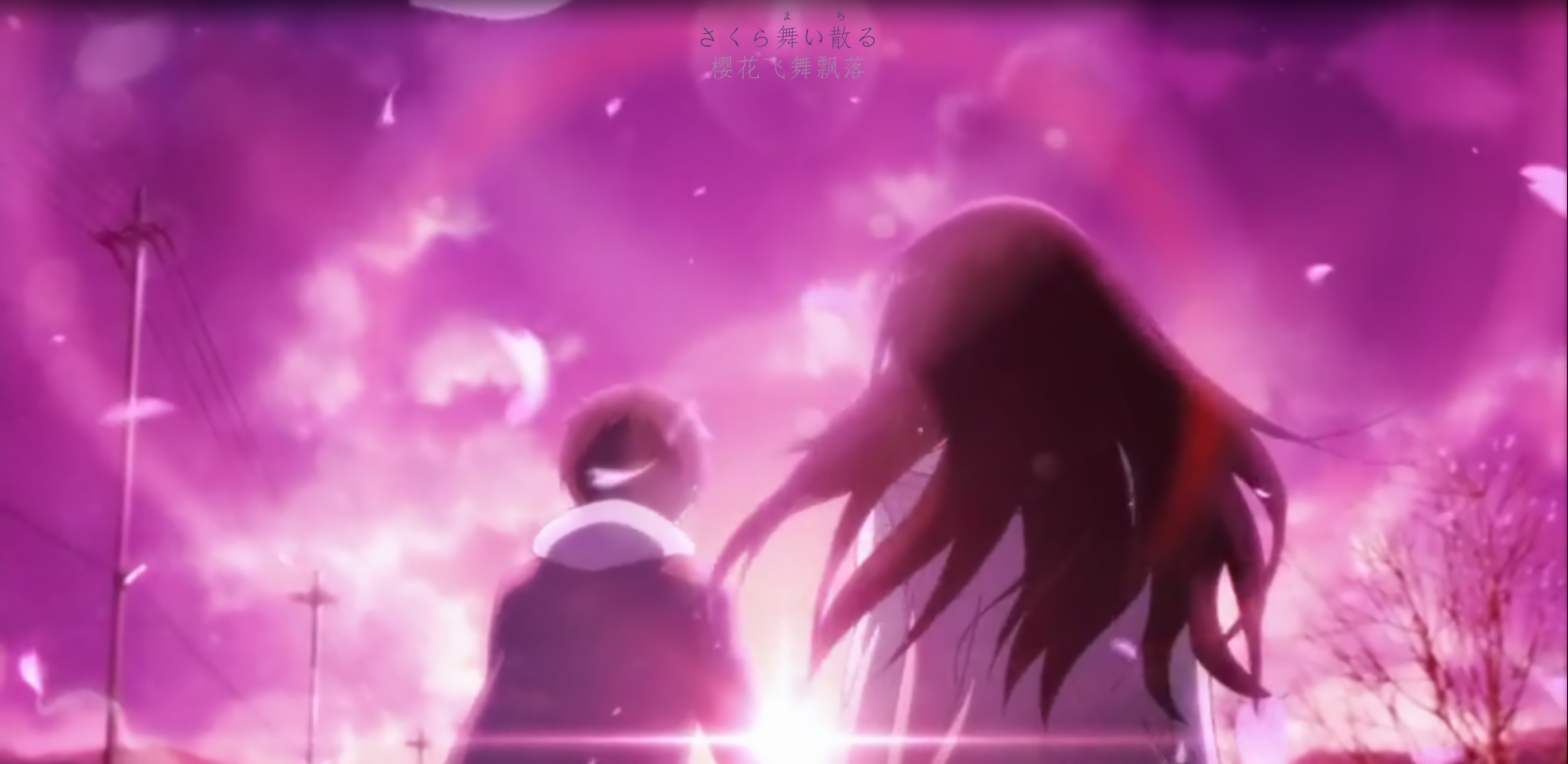 Pink Atmosphere Anime Anime Girls Anime Boys Oreki Houtarou Chitanda Eru Petals Hyouka 6400x3120