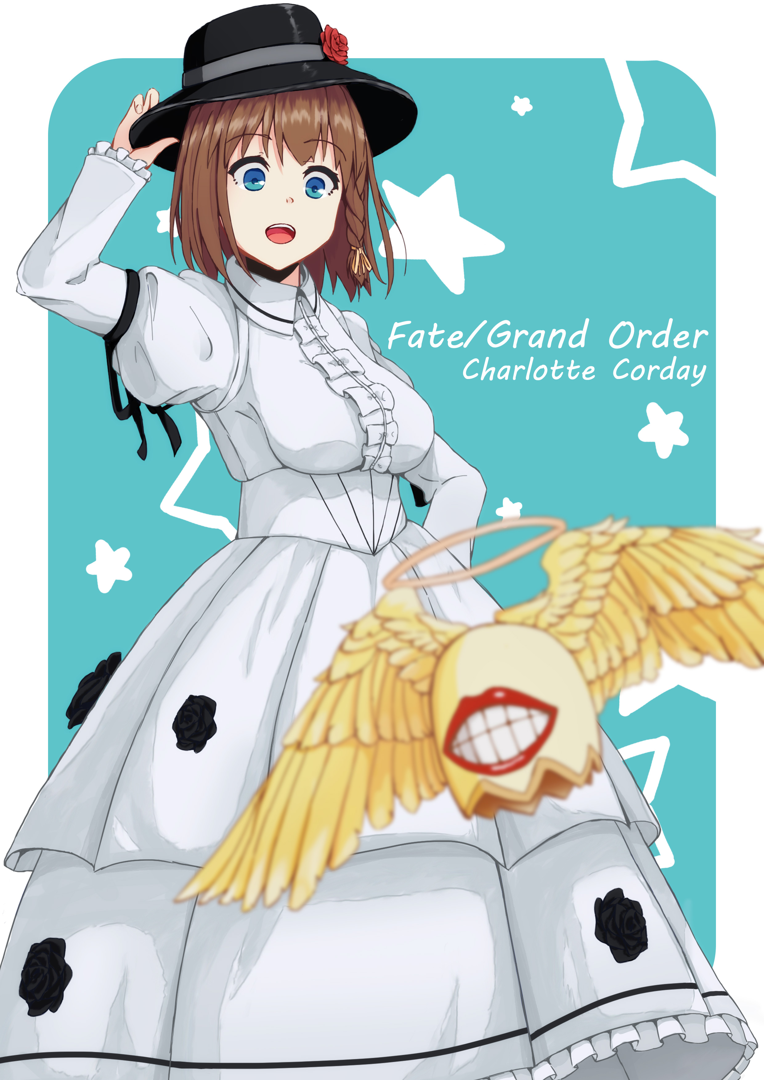 Anime Anime Girls Fate Series Fate Grand Order Charlotte Corday Fate Grand Order Braided Hair Short  2480x3508