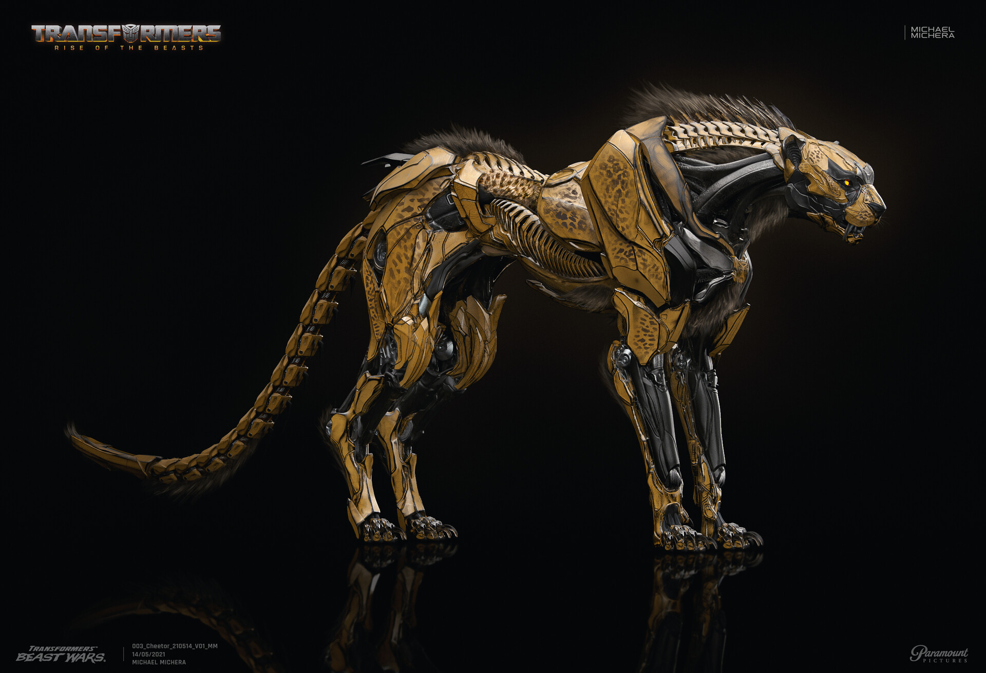 Michael Michera CGi Transformers Rise Of The Beasts Cheetah Mechs Dark Background Digital Art Logo W 1920x1310